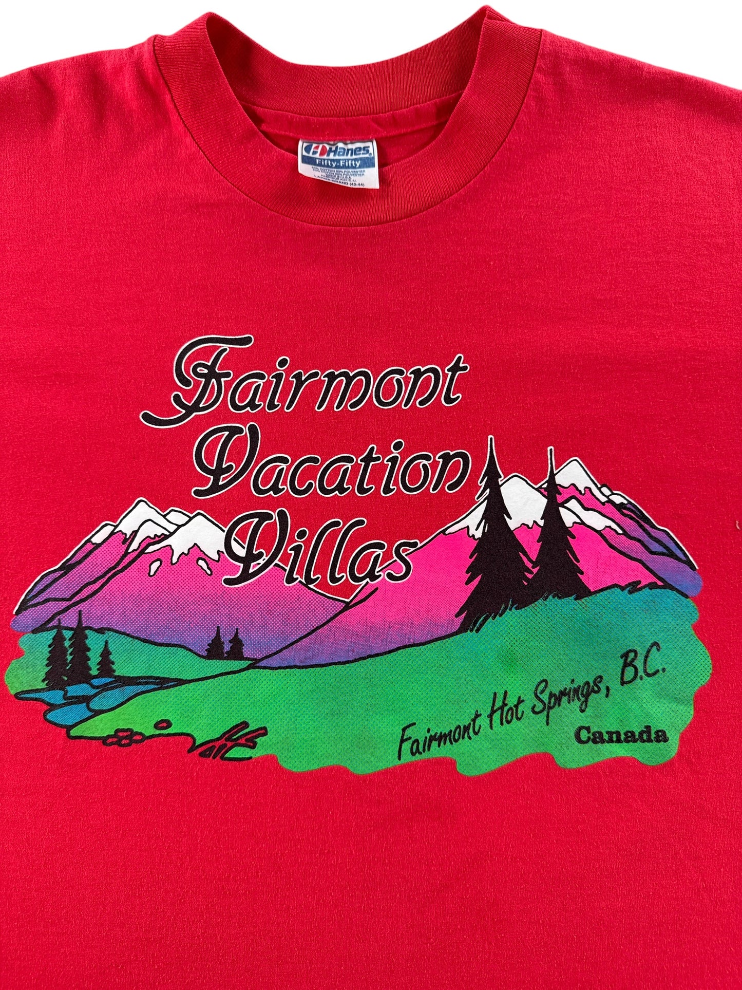 Graphic of Vintage Fairmont Vacation Villas B.C. Canada Tee SZ L