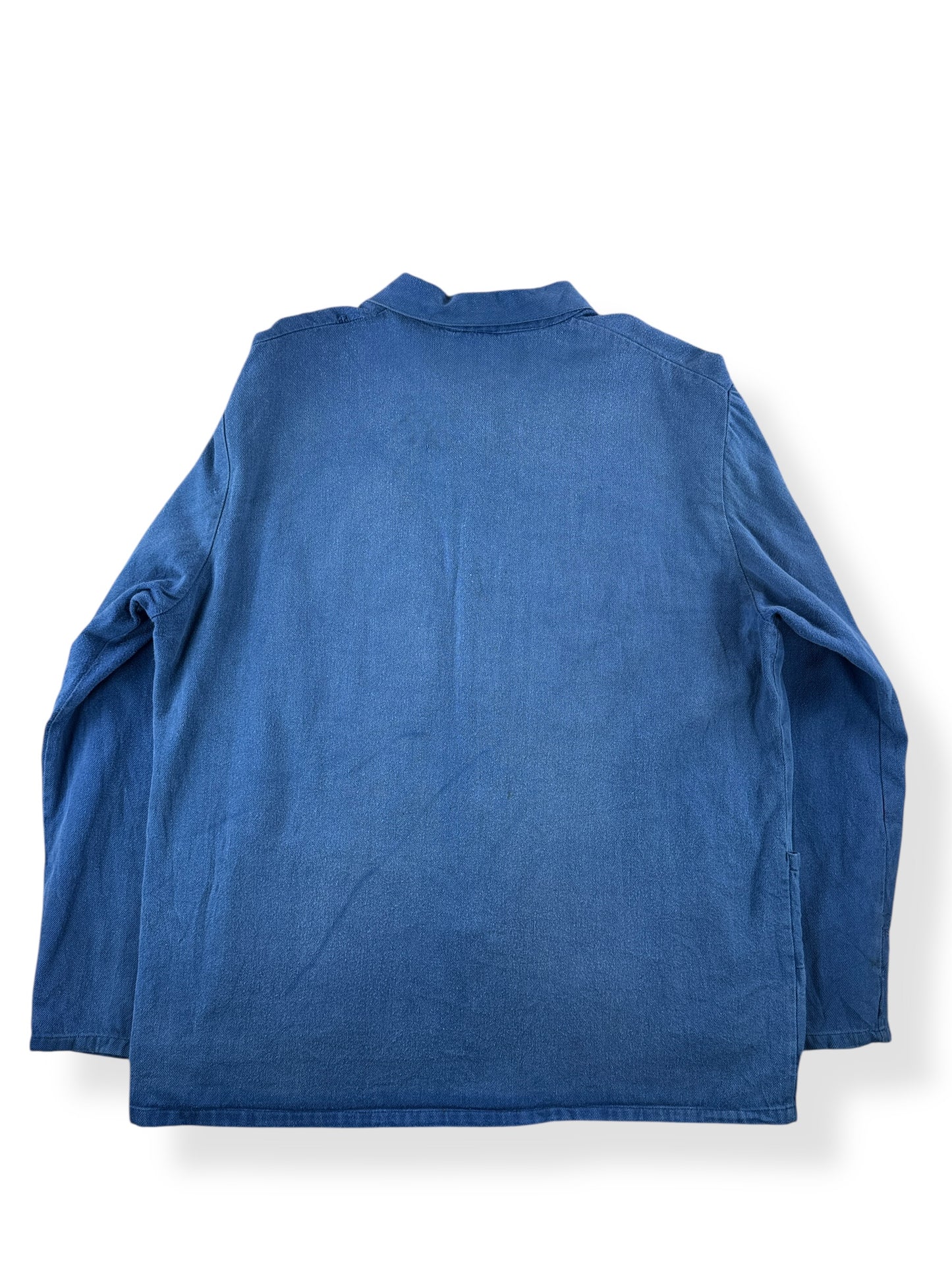 Back of Vintage Royal Blue French Chore Coat SZ XL