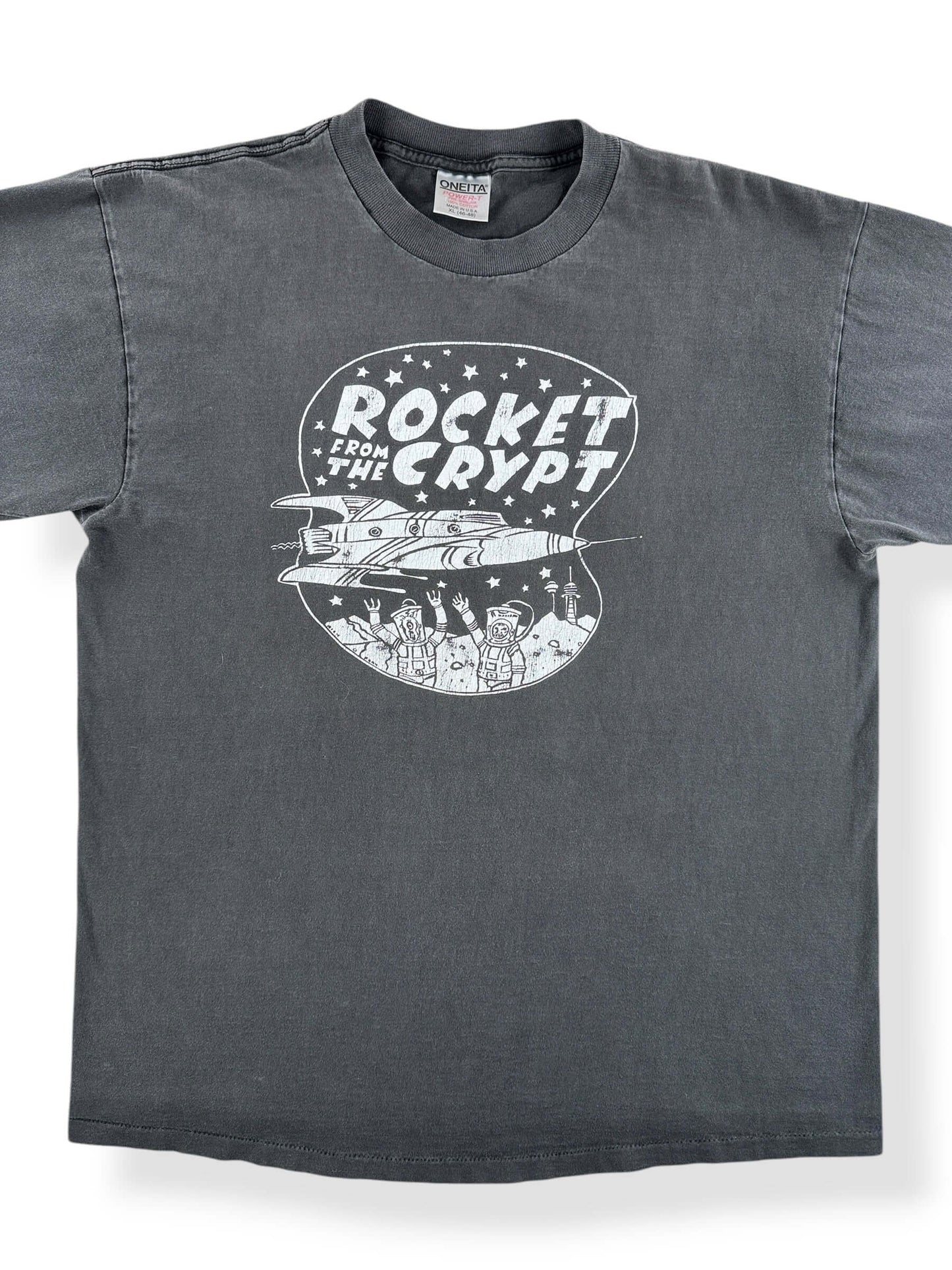 Front Close Up of Vintage Rocket From The Crypt Tee SZ XL