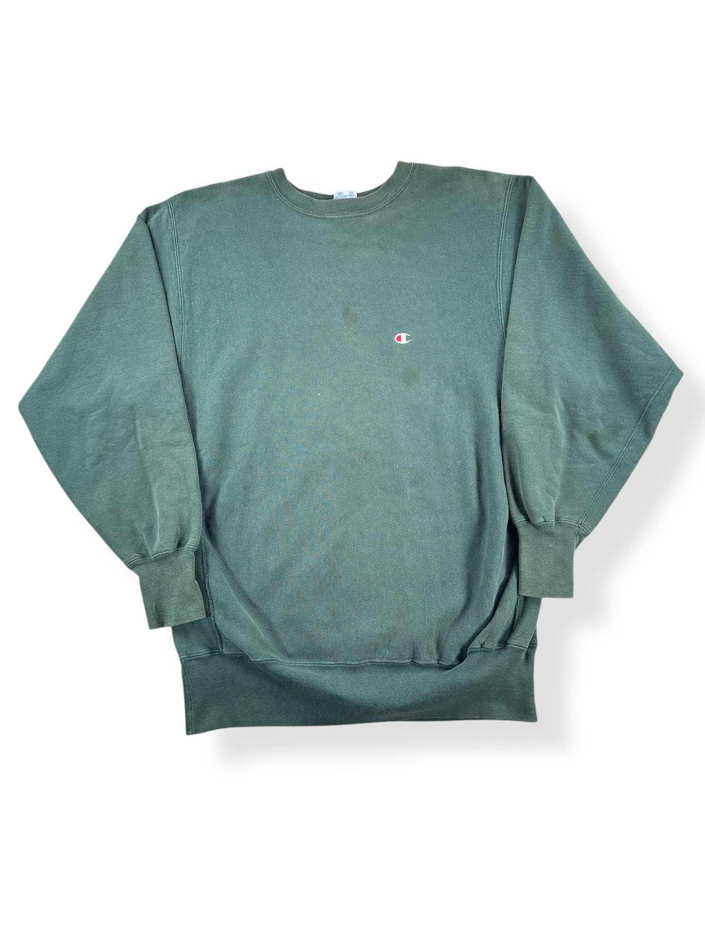 Front of Vintage Green Champion Reverse Weave Sweatshirt SZ L