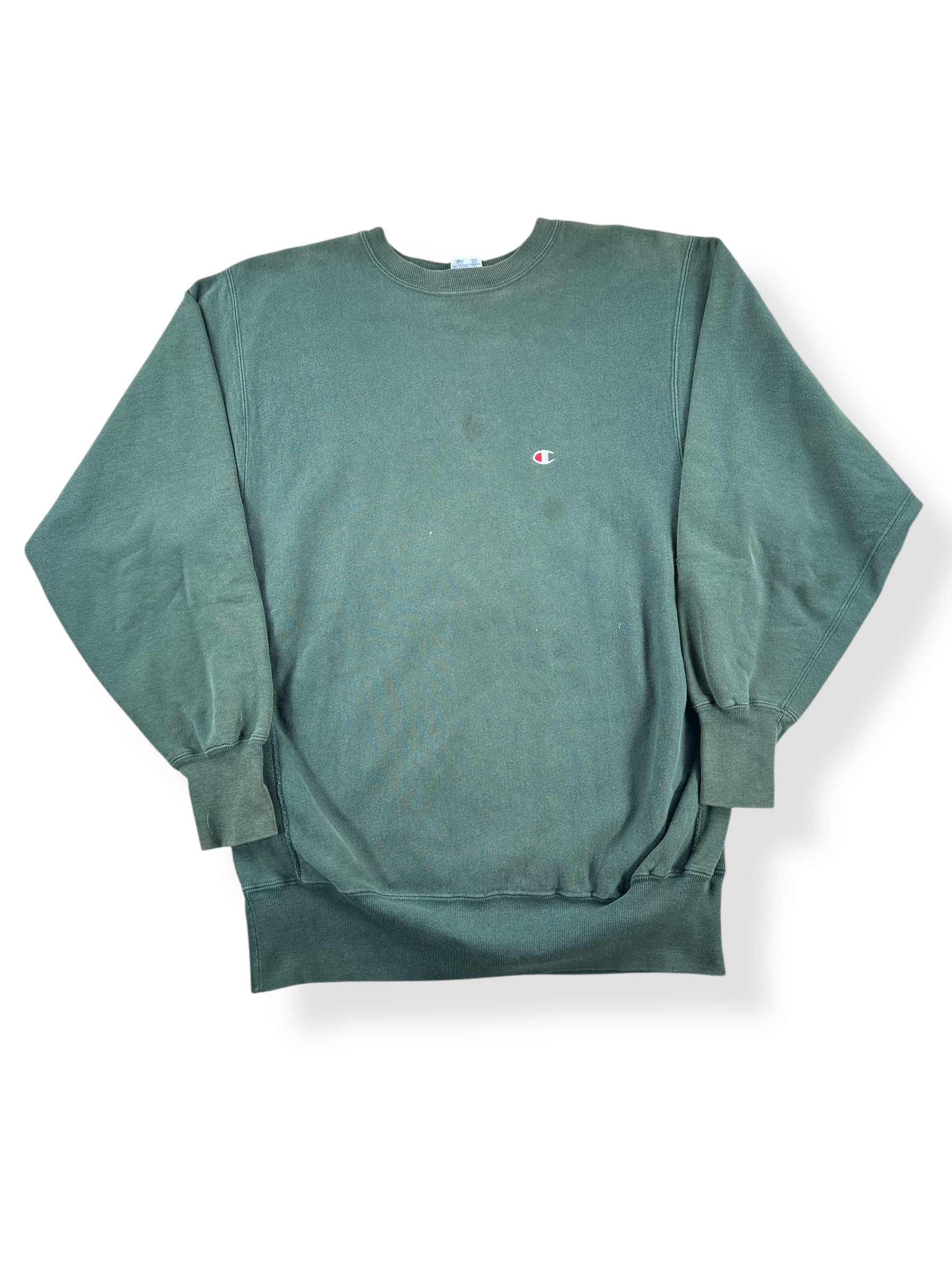 Front of Vintage Green Champion Reverse Weave Sweatshirt SZ L