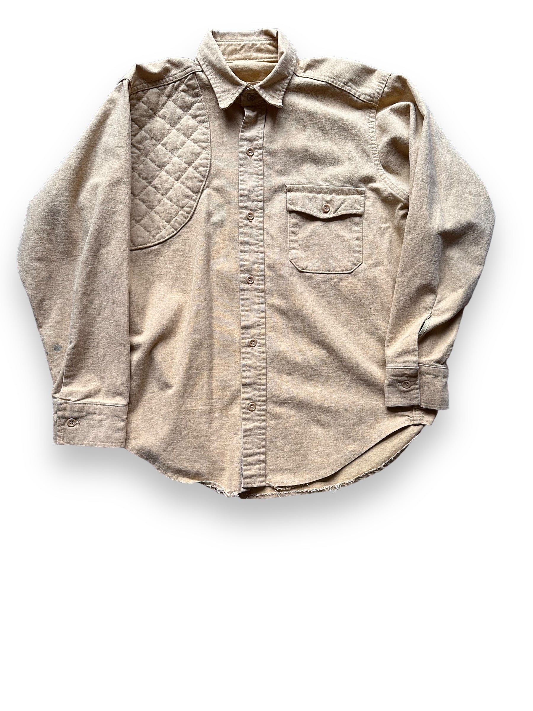 Front View of Vintage Chamois Shooting Shirt SZ L |  Barn Owl Vintage Goods | Vintage Workwear Seattle
