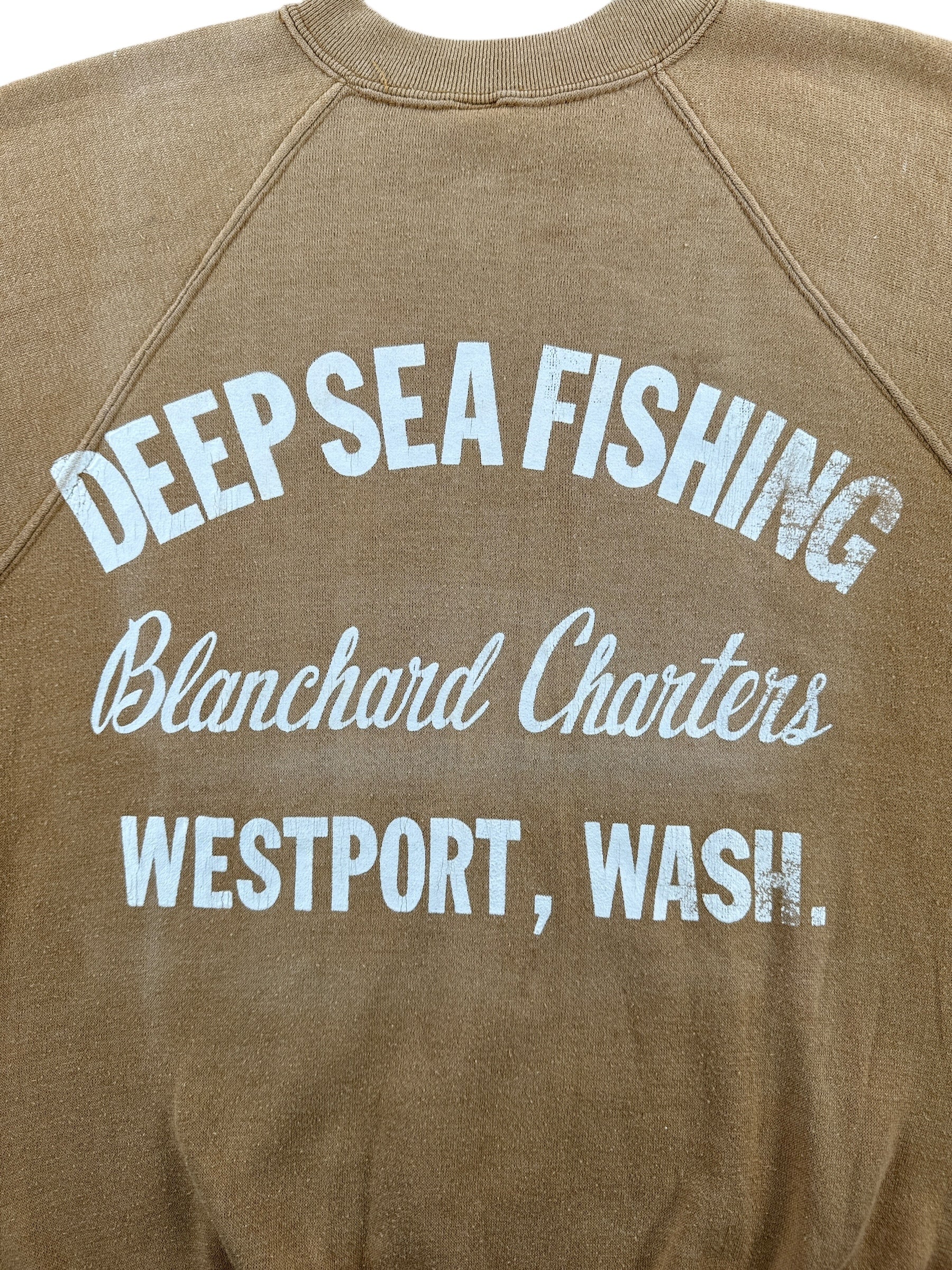 Back Graphic of Vintage 70s Deep Sea Fishing Short Sleeve Crewneck SZ S