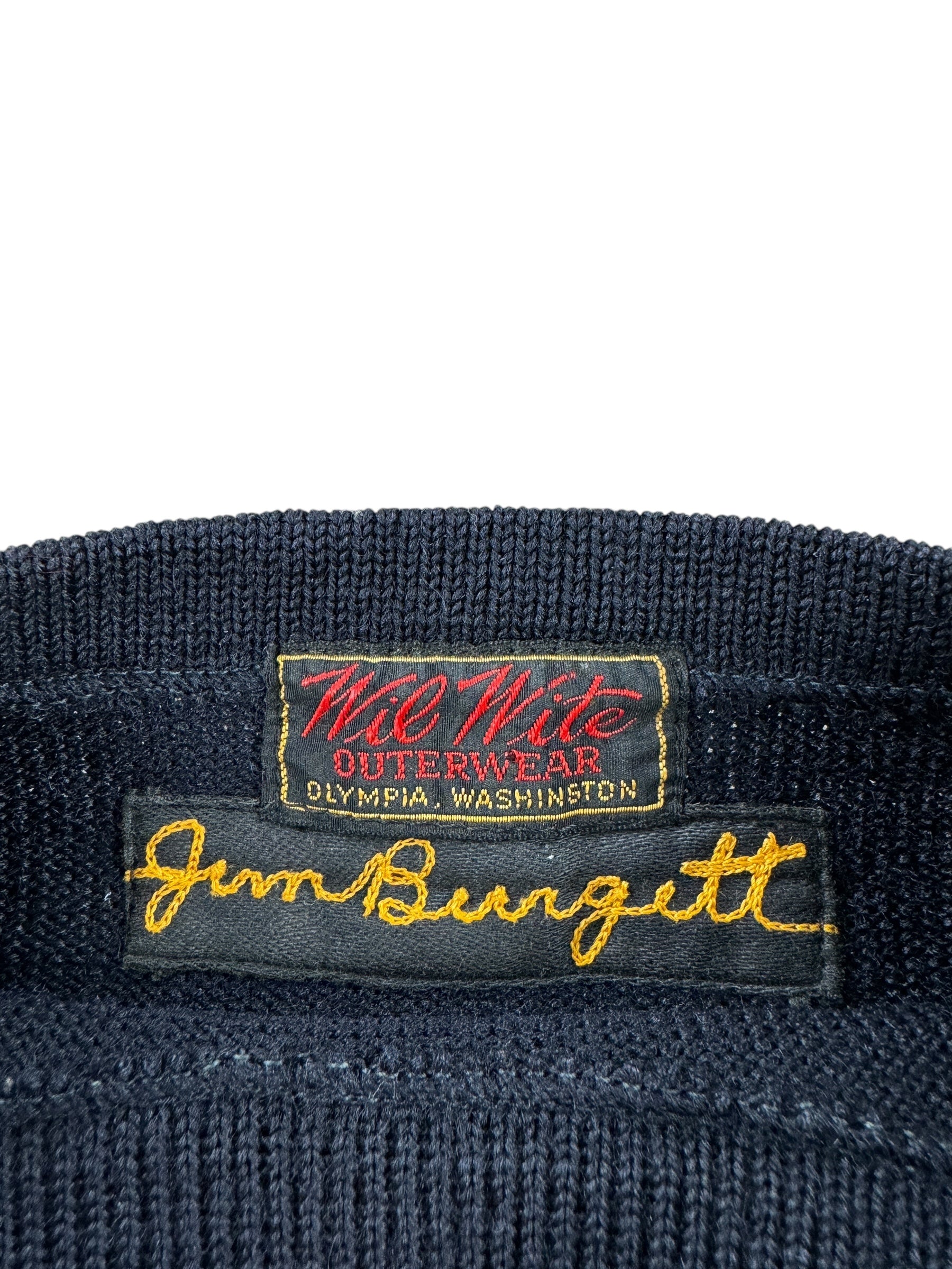 Label on Vintage 1942 University of Washington Sweater SZ S