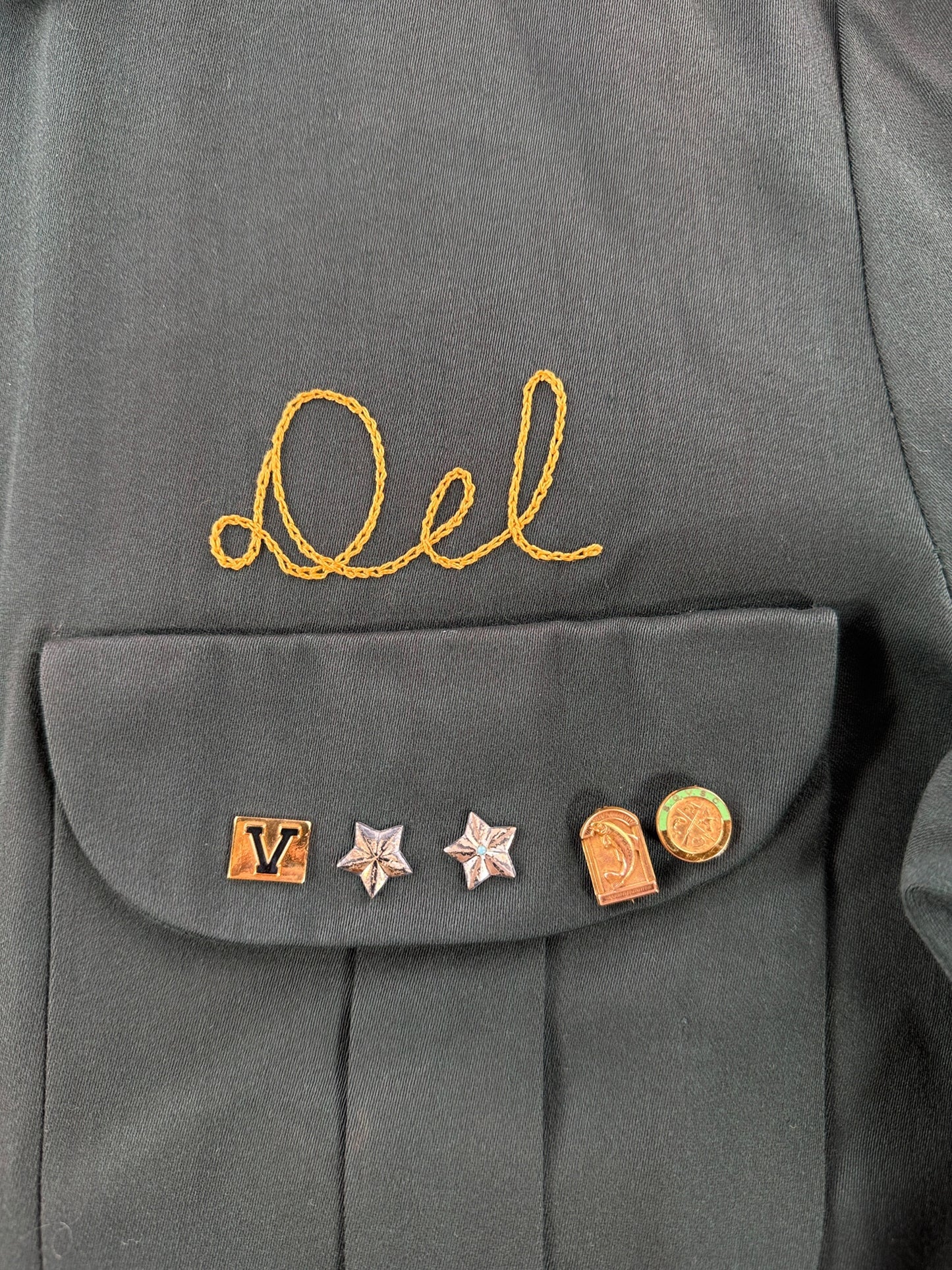 Chain stitched name on Vintage 50s California Spinfisher Ricky Jacket SZ S