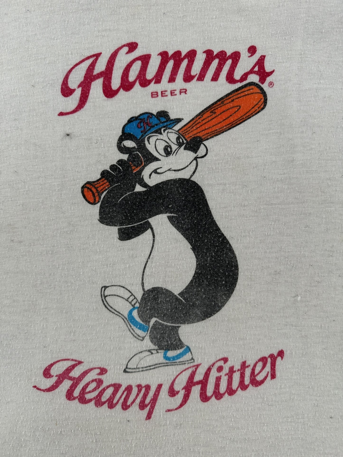 Graphic of Vintage Hamm's Heavy Hitter Raglan Tee SZ XL