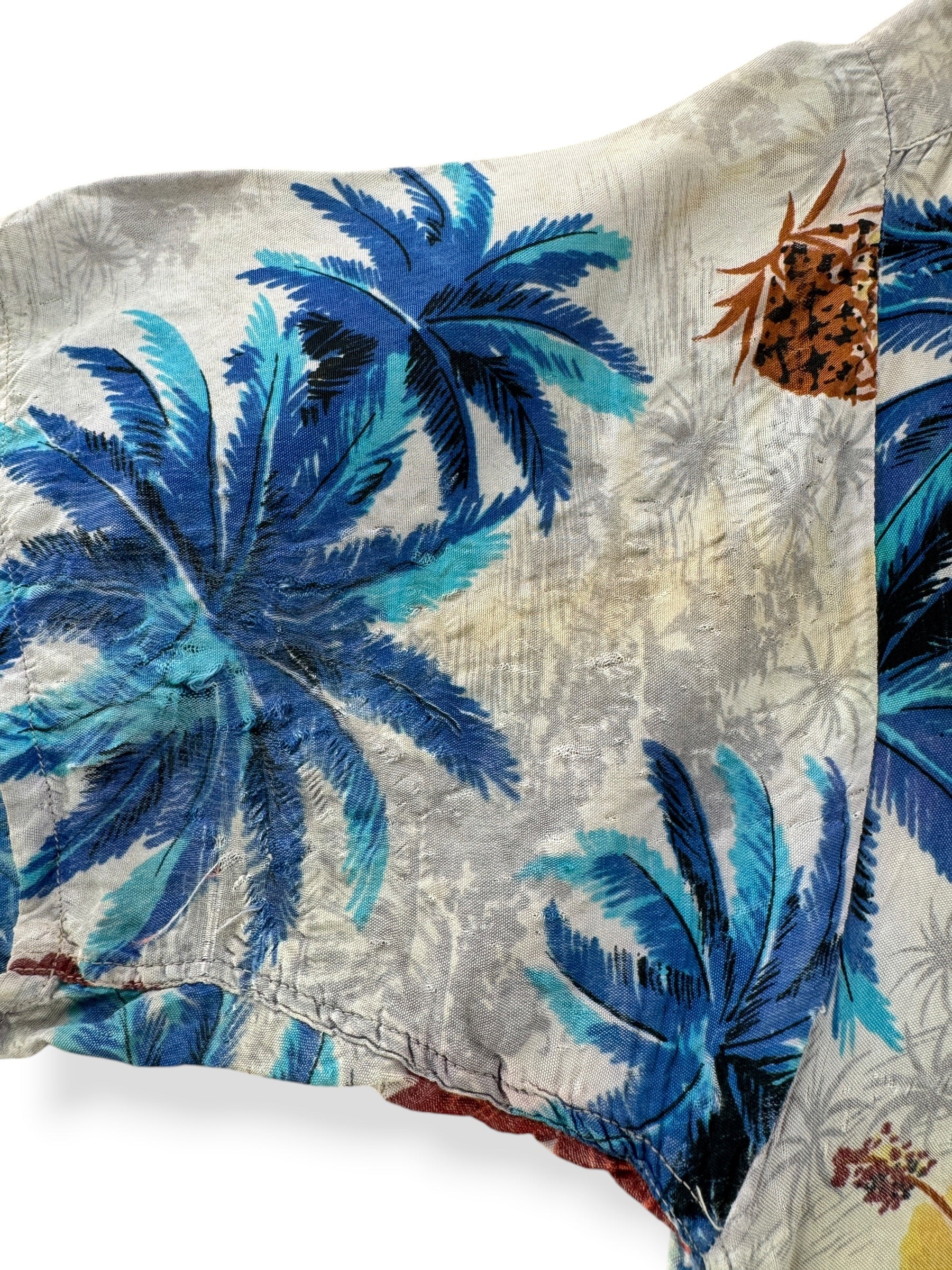 Wear on Vintage Kuonakakai Aloha Shirt SZ S AS IS