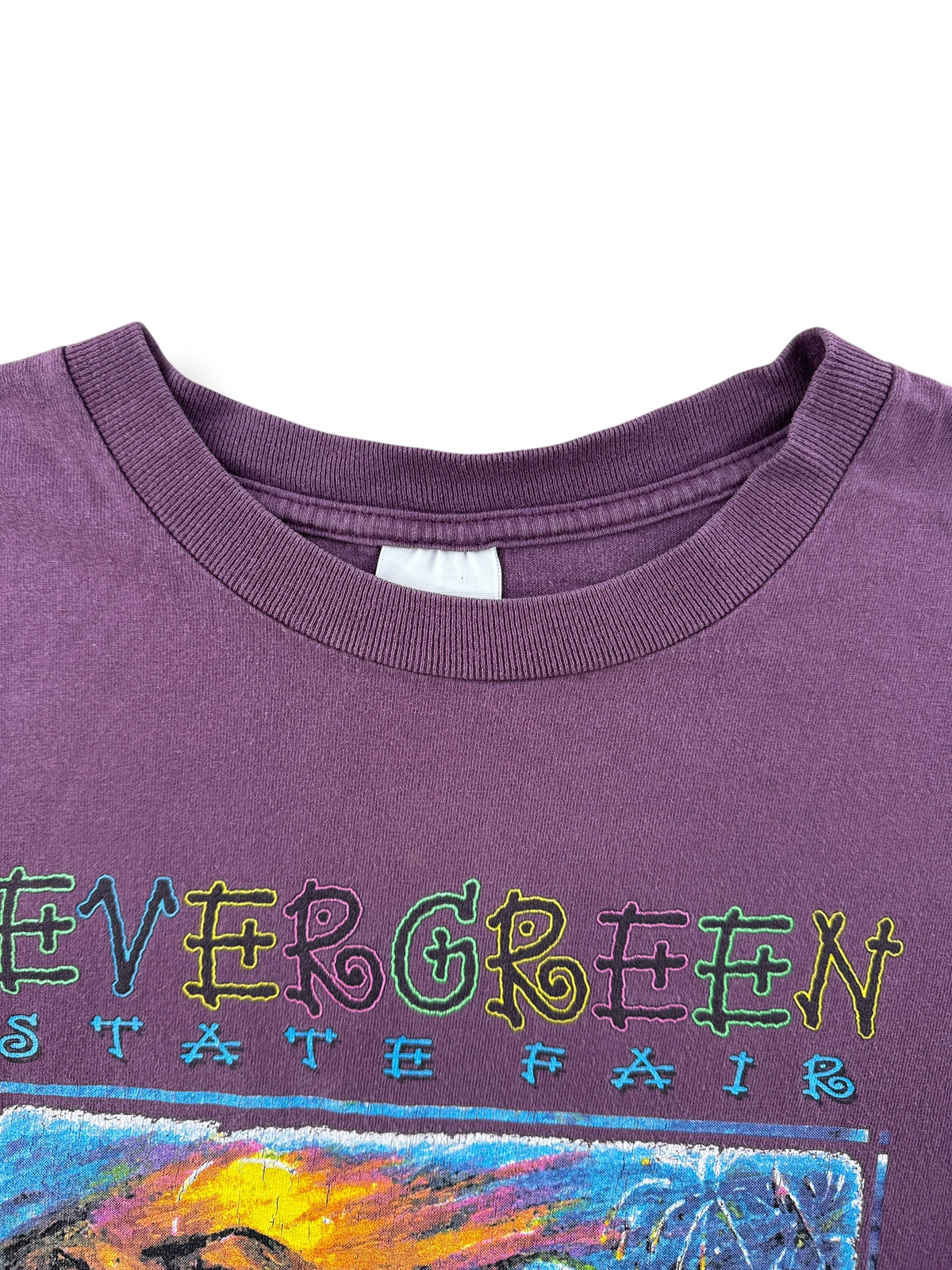 Collar on Vintage Evergreen State Fair Tee SZ XL (Fits L)