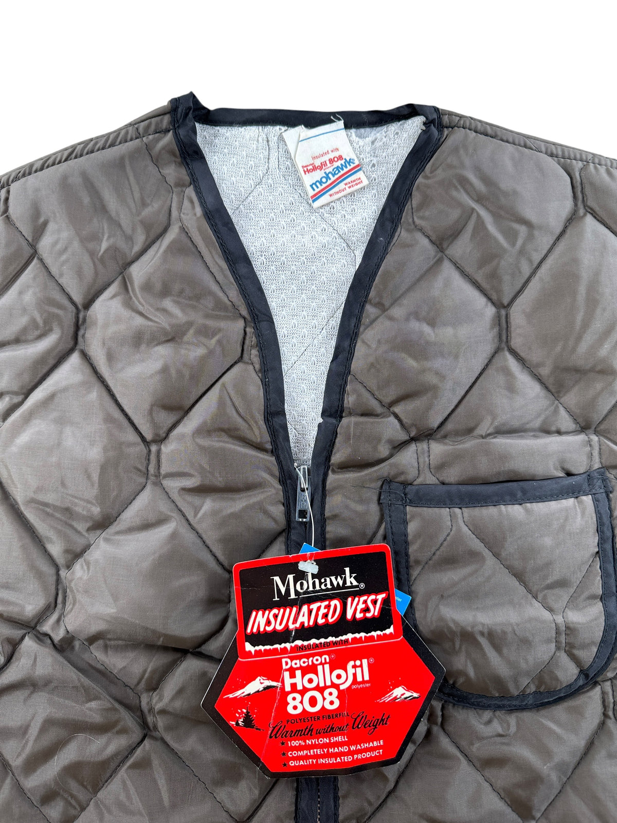 Neckline on Vintage NOS Mohawk Dacron Vest SZ M