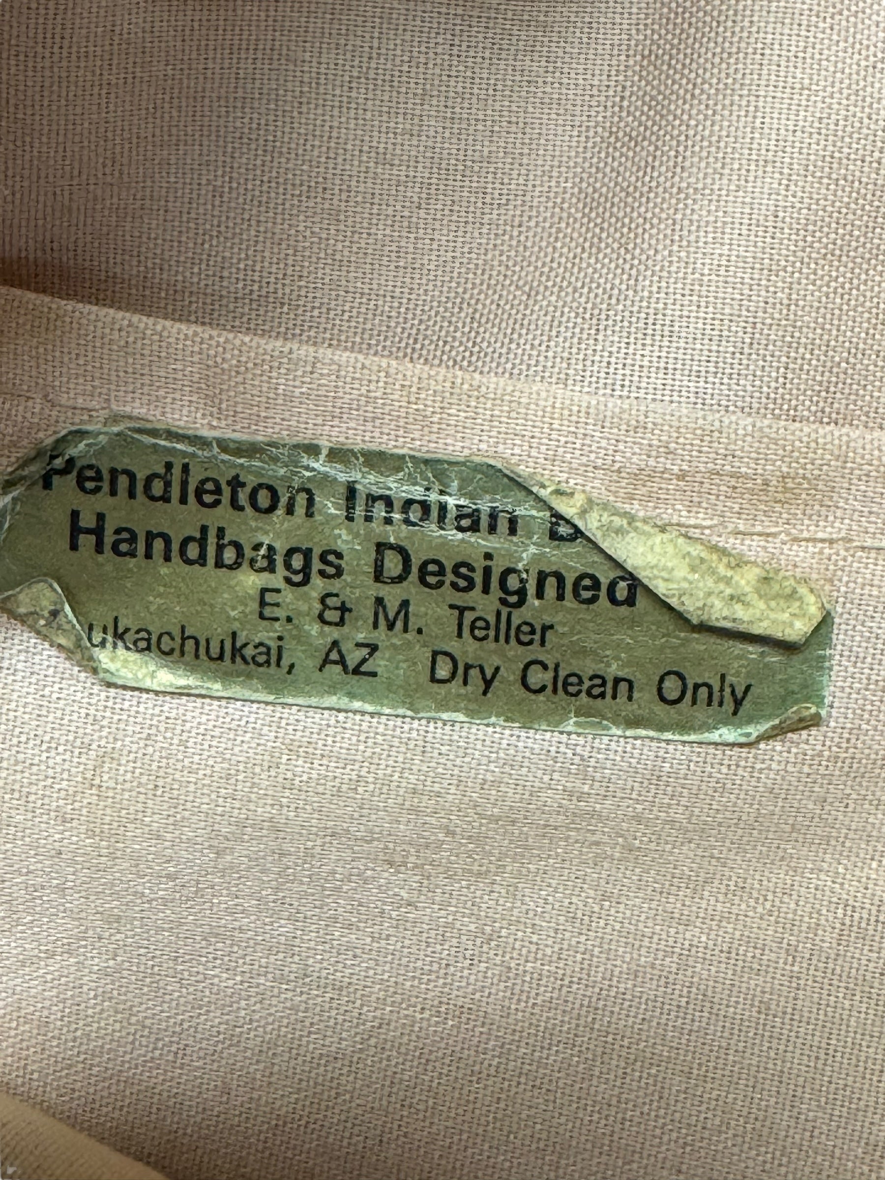 Tag of 1970s Chief Joseph Pendleton Blanket Clutch