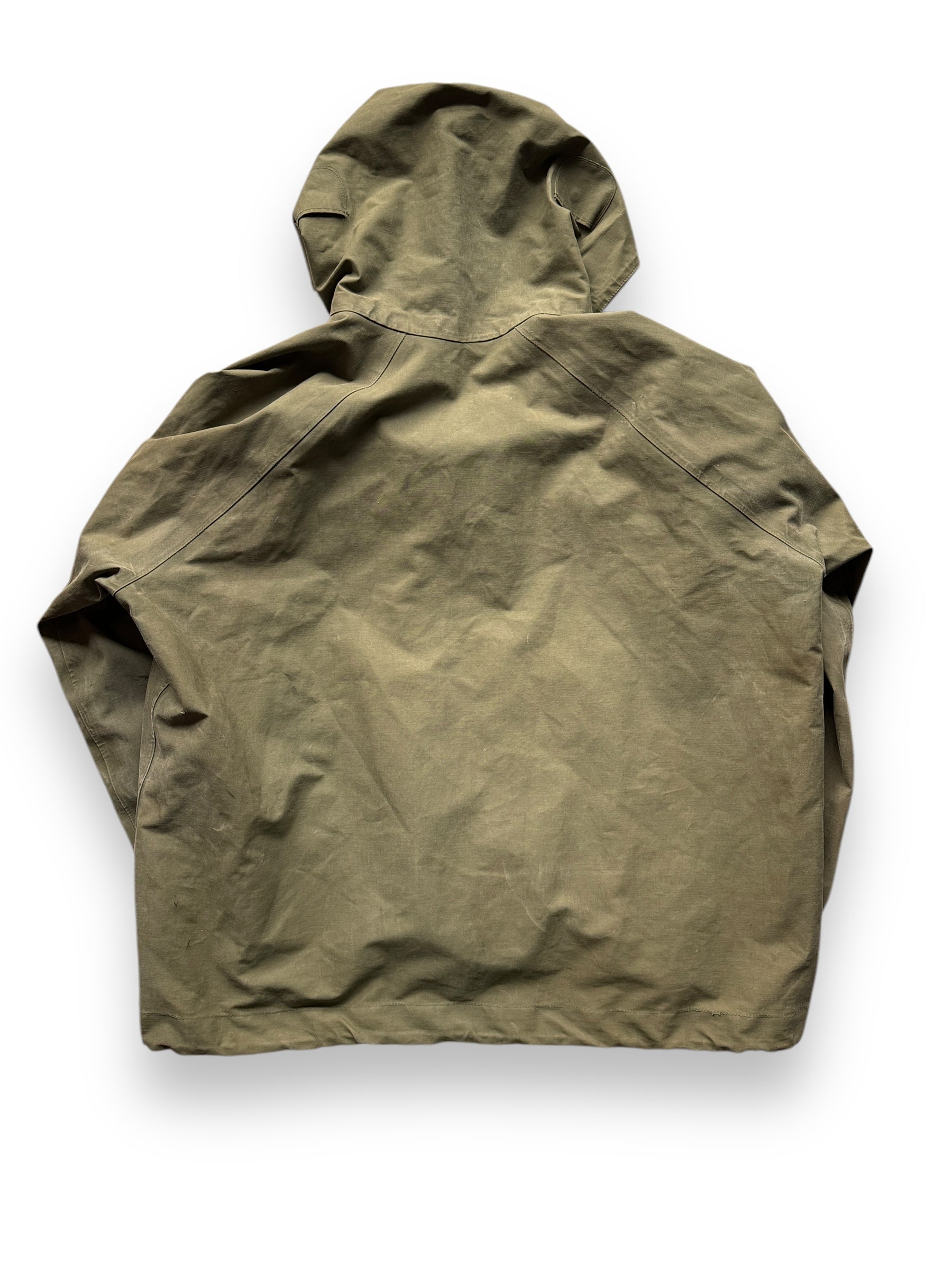 back of Vintage WWII Era Foul Weather Smock SZ XL