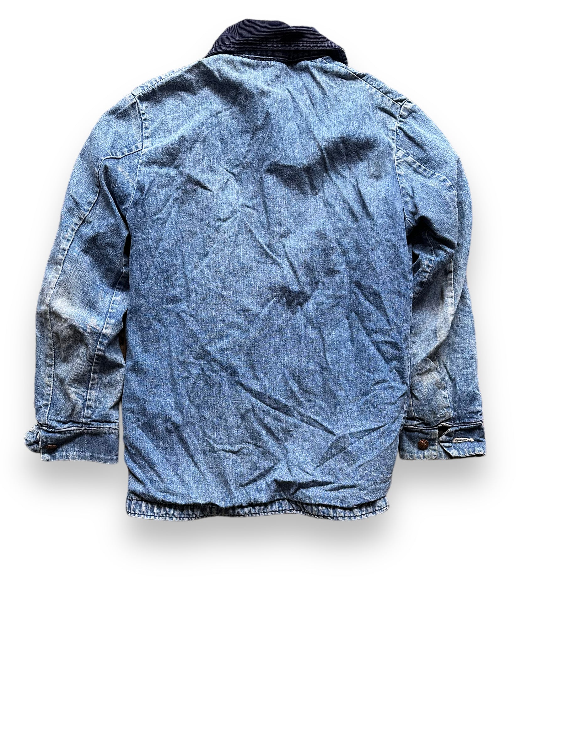 Rear View of Vintage Wrangler Blanket Lined Denim Chore Coat SZ 34 | Seattle Vintage Workwear | Barn Owl Vintage Seattle