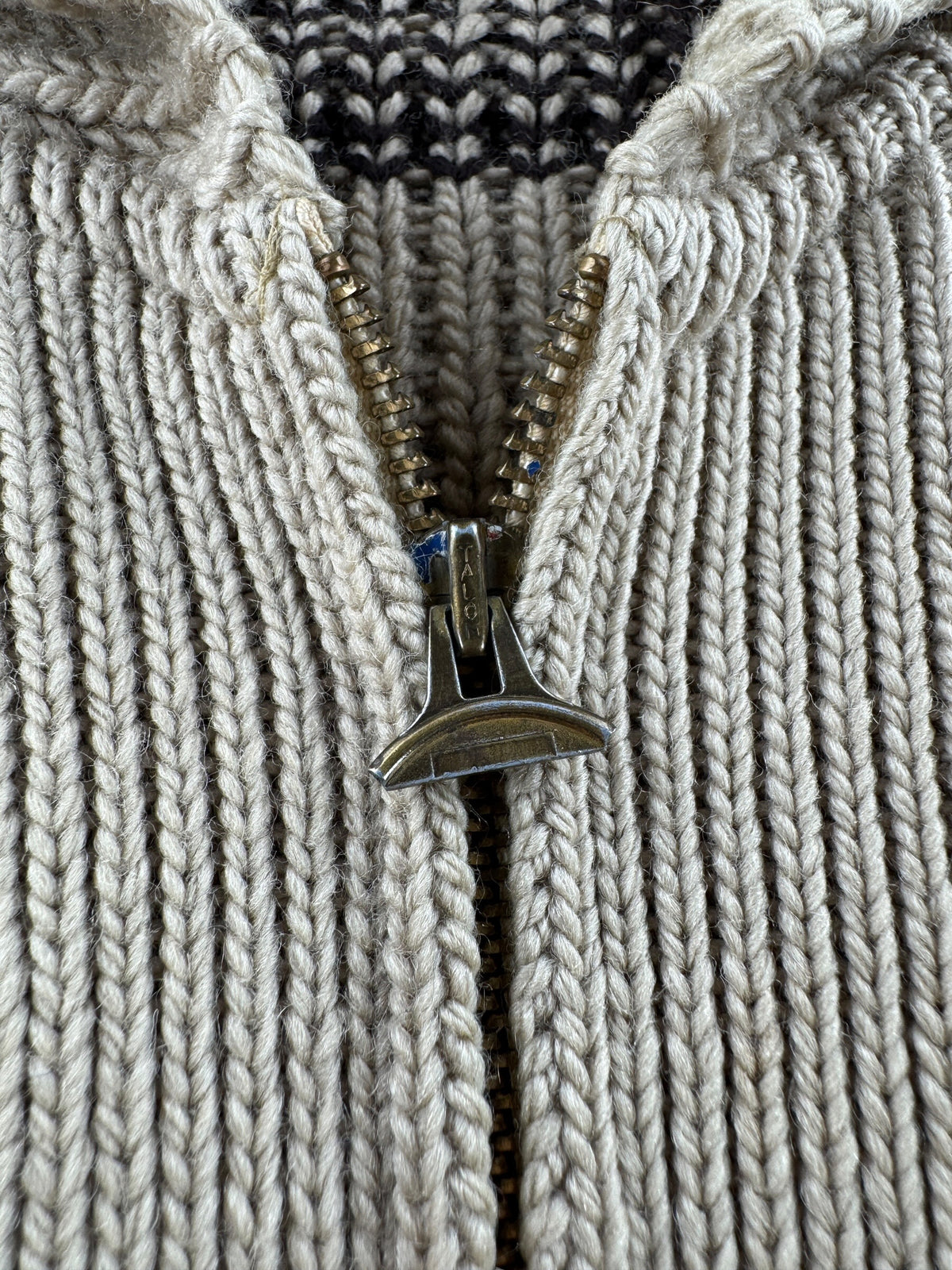 As-Is zipper on Vintage Pendleton Cowichan Style Lebowski Sweater S L - AS IS