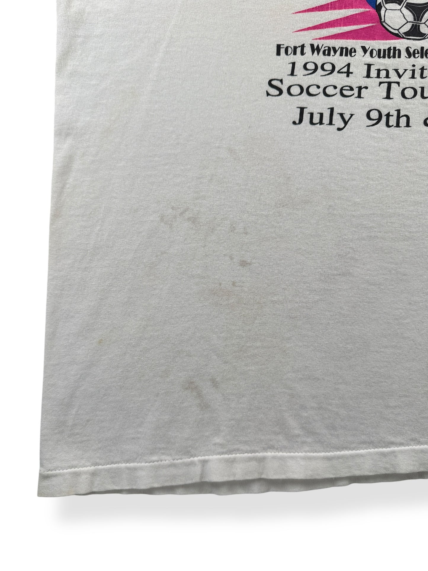 Staining on Vintage Adidas Fort Wayne Soccer Tee SZ M