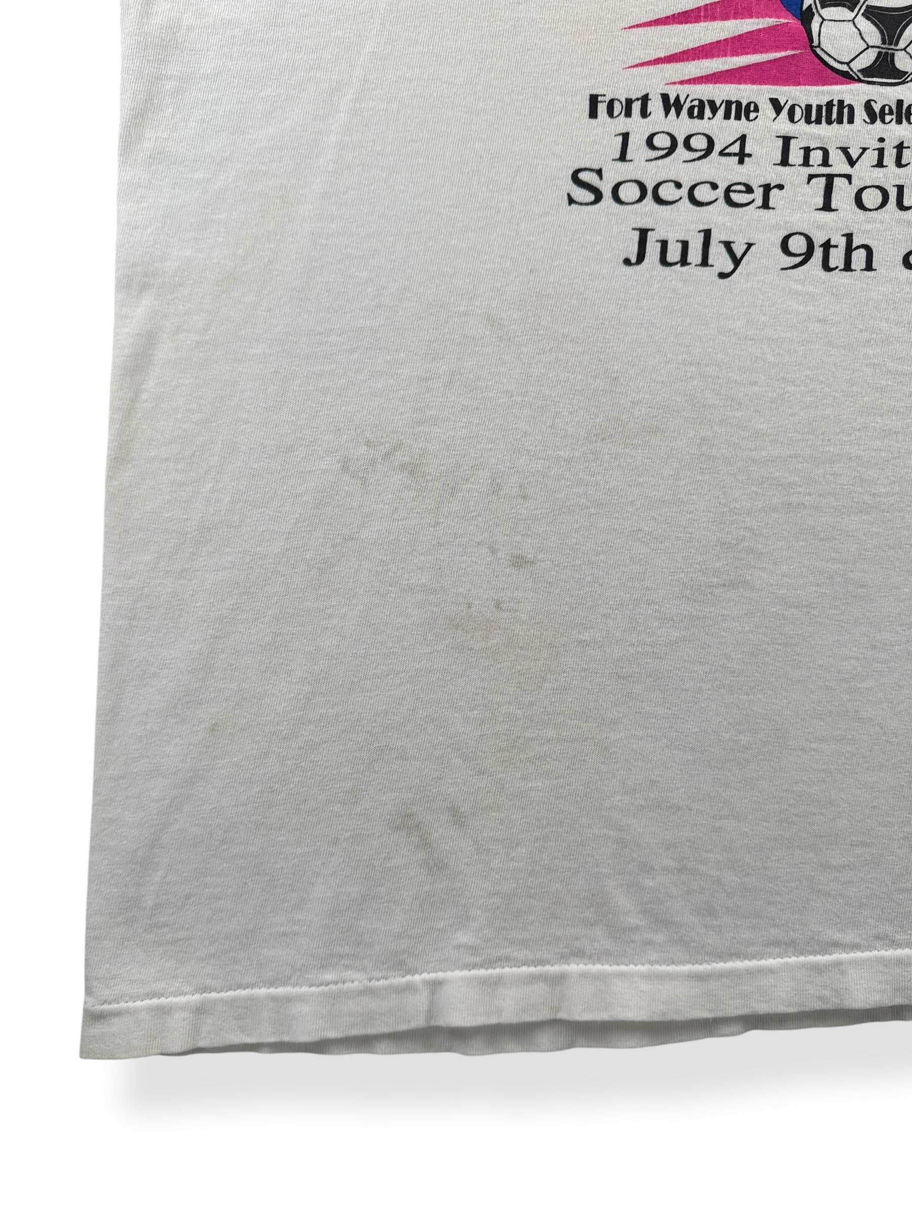 Staining on Vintage Adidas Fort Wayne Soccer Tee SZ M