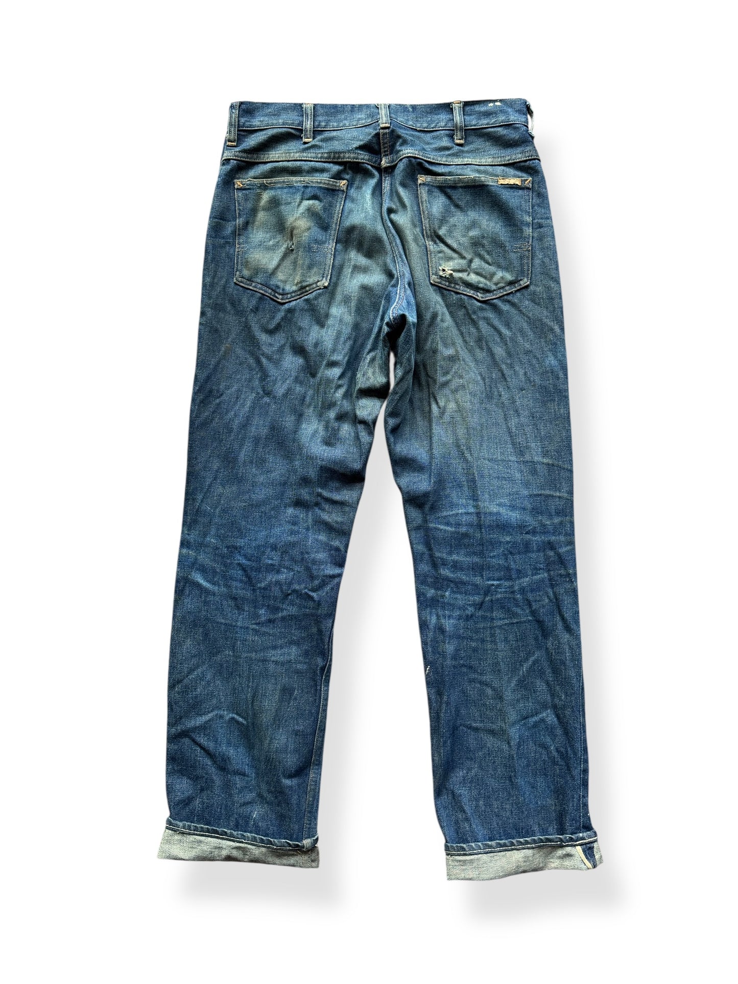 Back of Vintage Dark Wash Penney's Foremost Half Selvedge Jeans W33