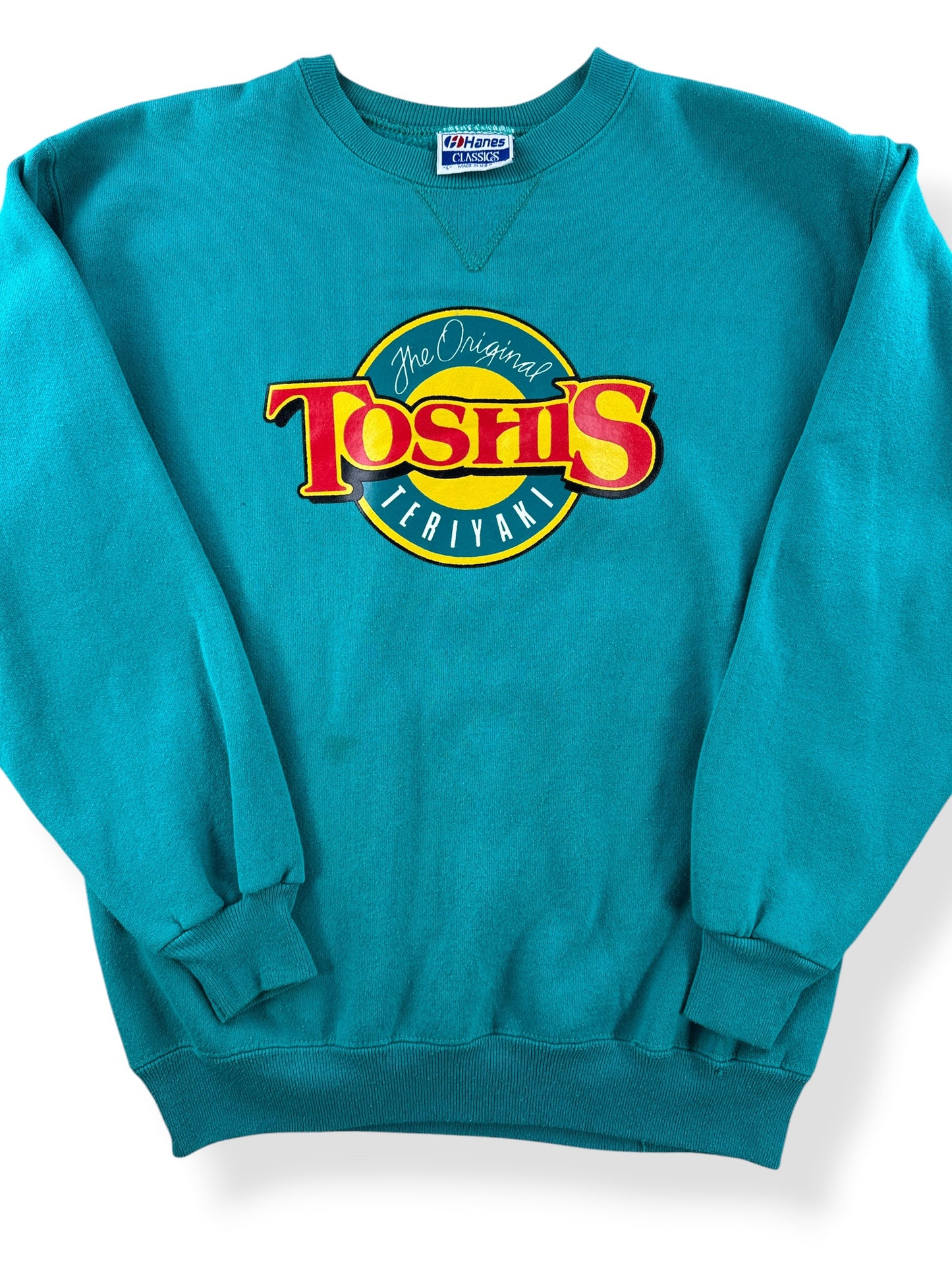 Close-up of Vintage 90s Toshi's Teriyaki Crewneck SZ L (Fits M)
