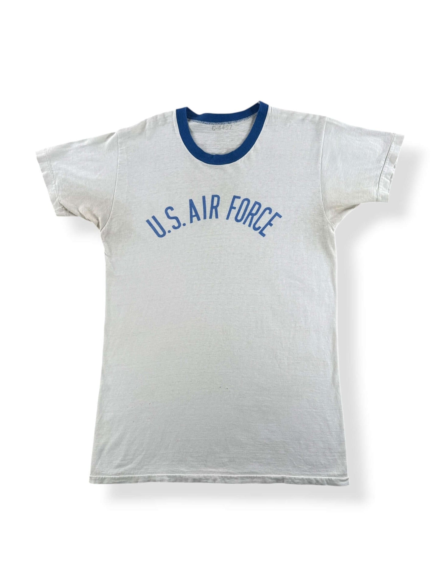 Front of Vintage USAF Waterprint Ringer Tee SZ M