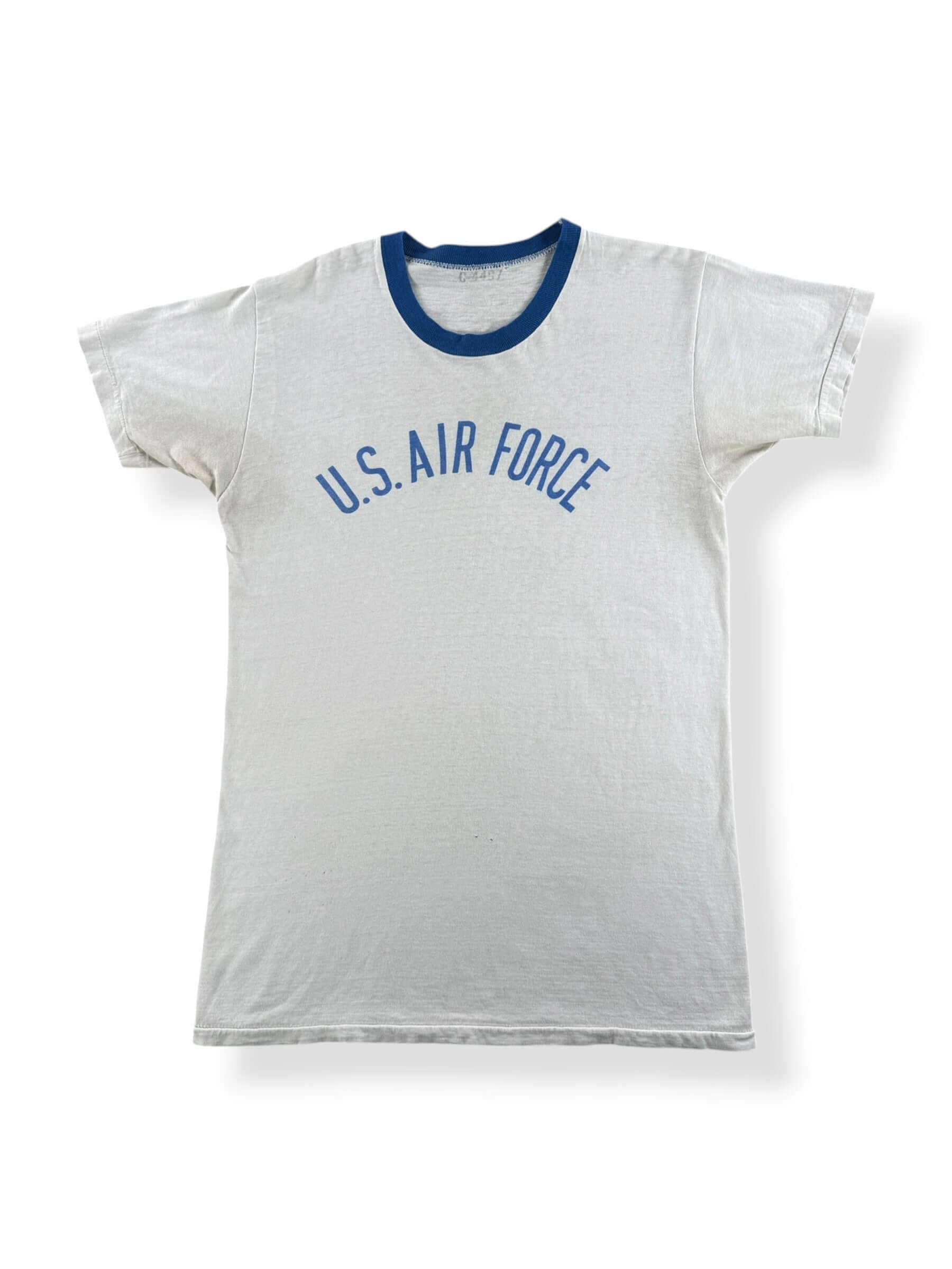 Front of Vintage USAF Waterprint Ringer Tee SZ M