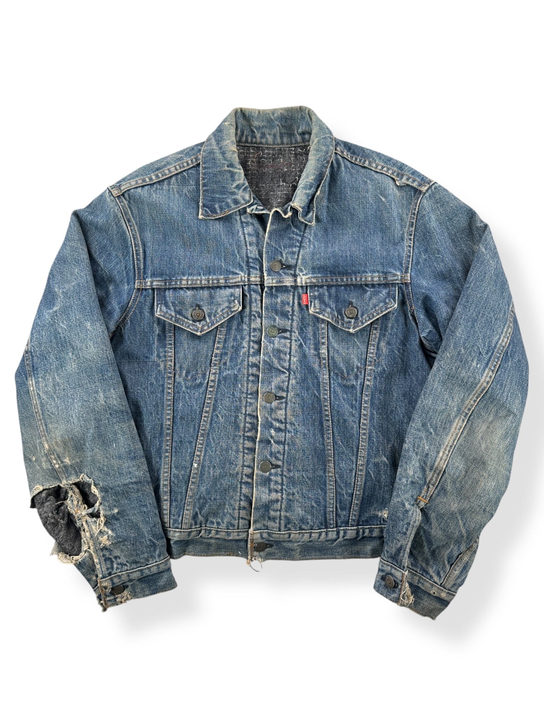 Front of Vintage Levis Blanket Lined 2 Pocket Thrasher Jacket SZ L AS IS