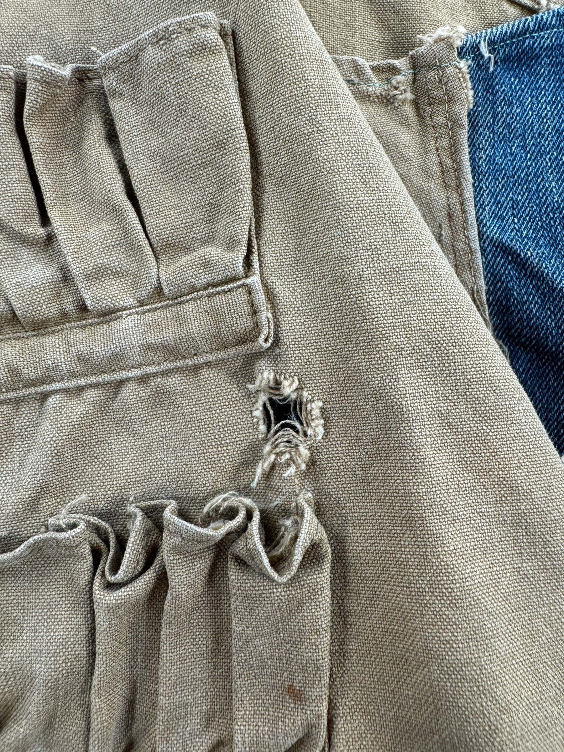 Hole on 40s Era Hunting Vest w/ Denim Alterations SZ M