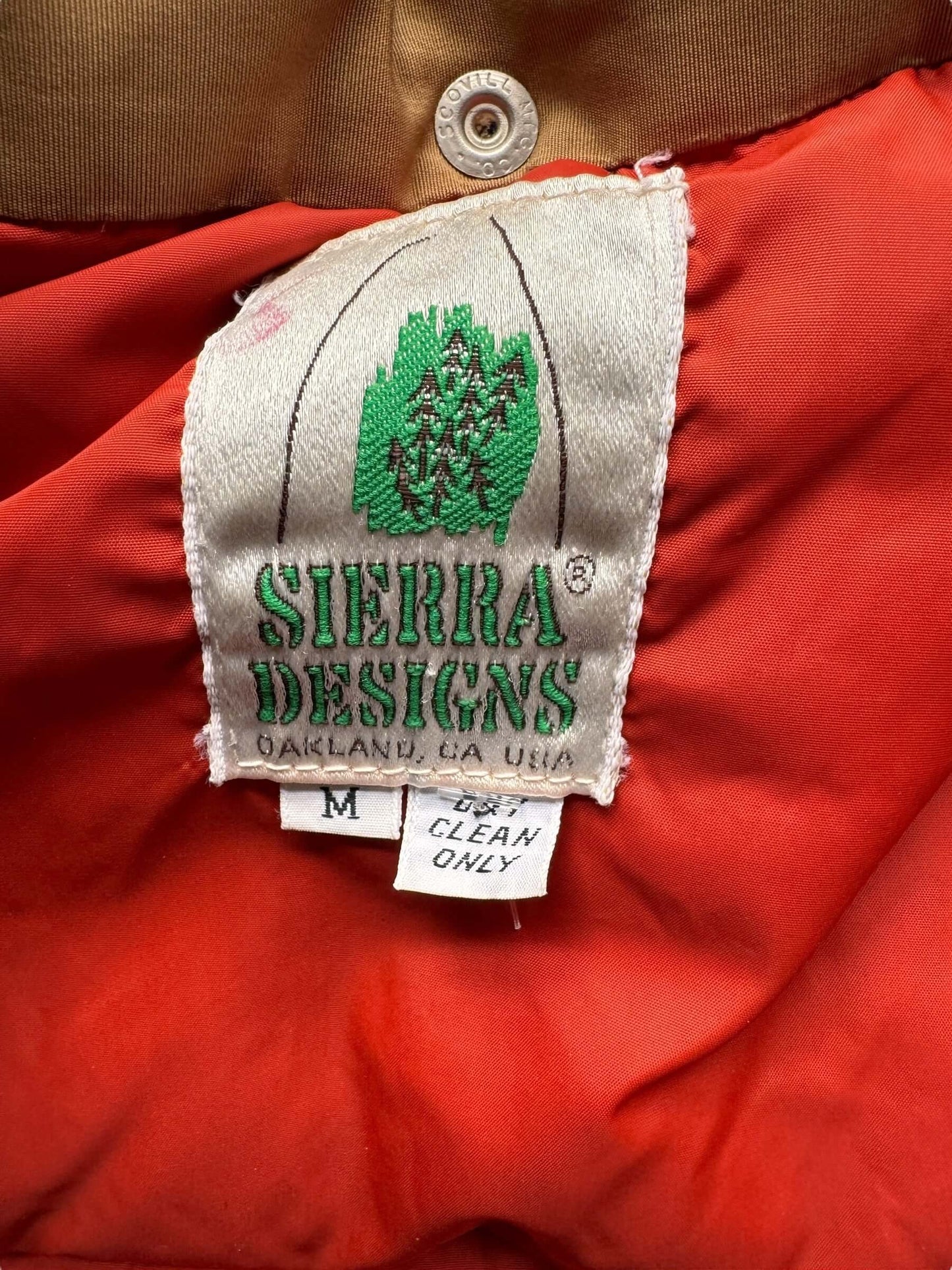 Tag View of Vintage Sierra Designs Down Puffer SZ M