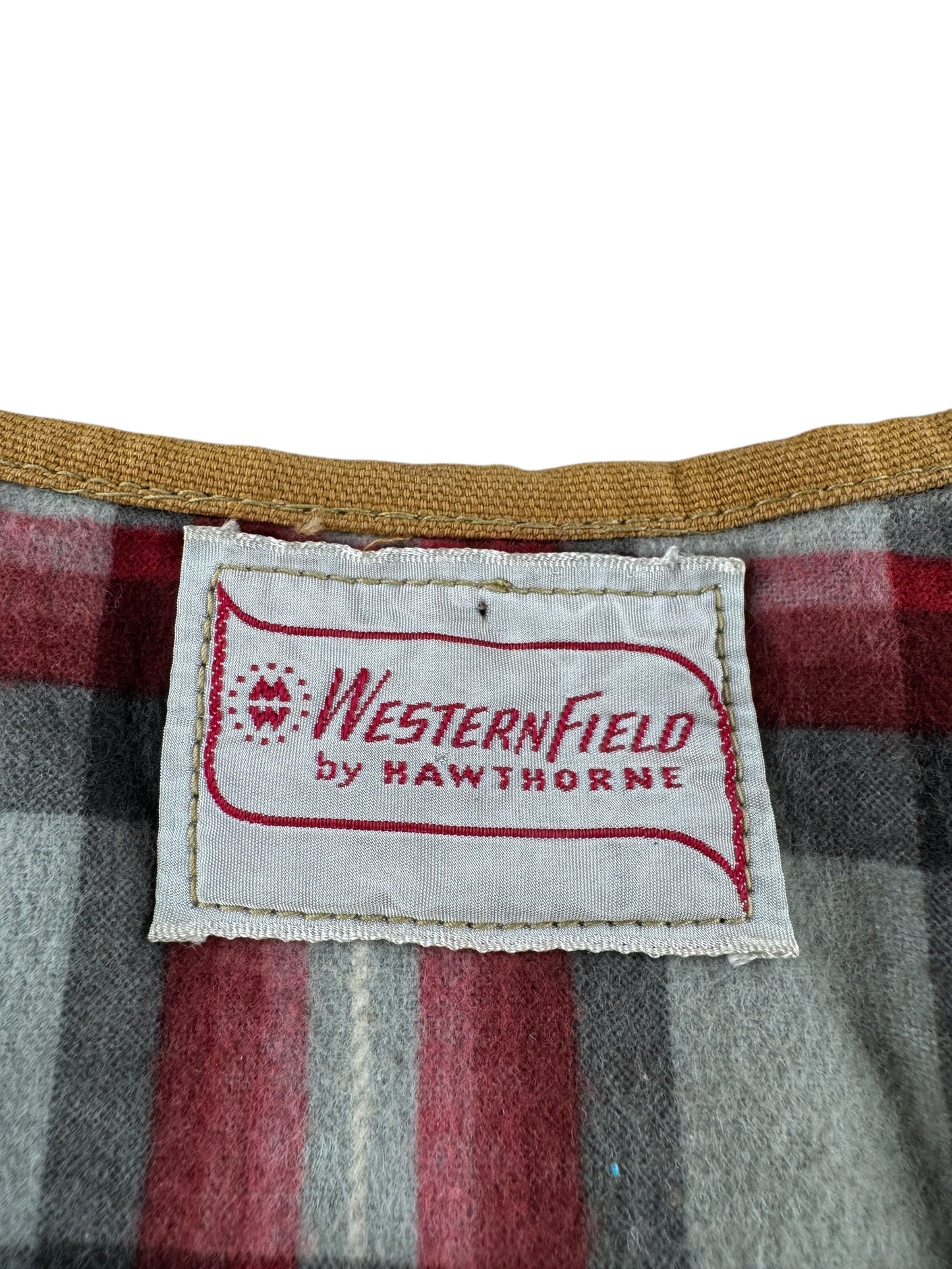 Label on Vintage Western Field Hunting Vest SZ M