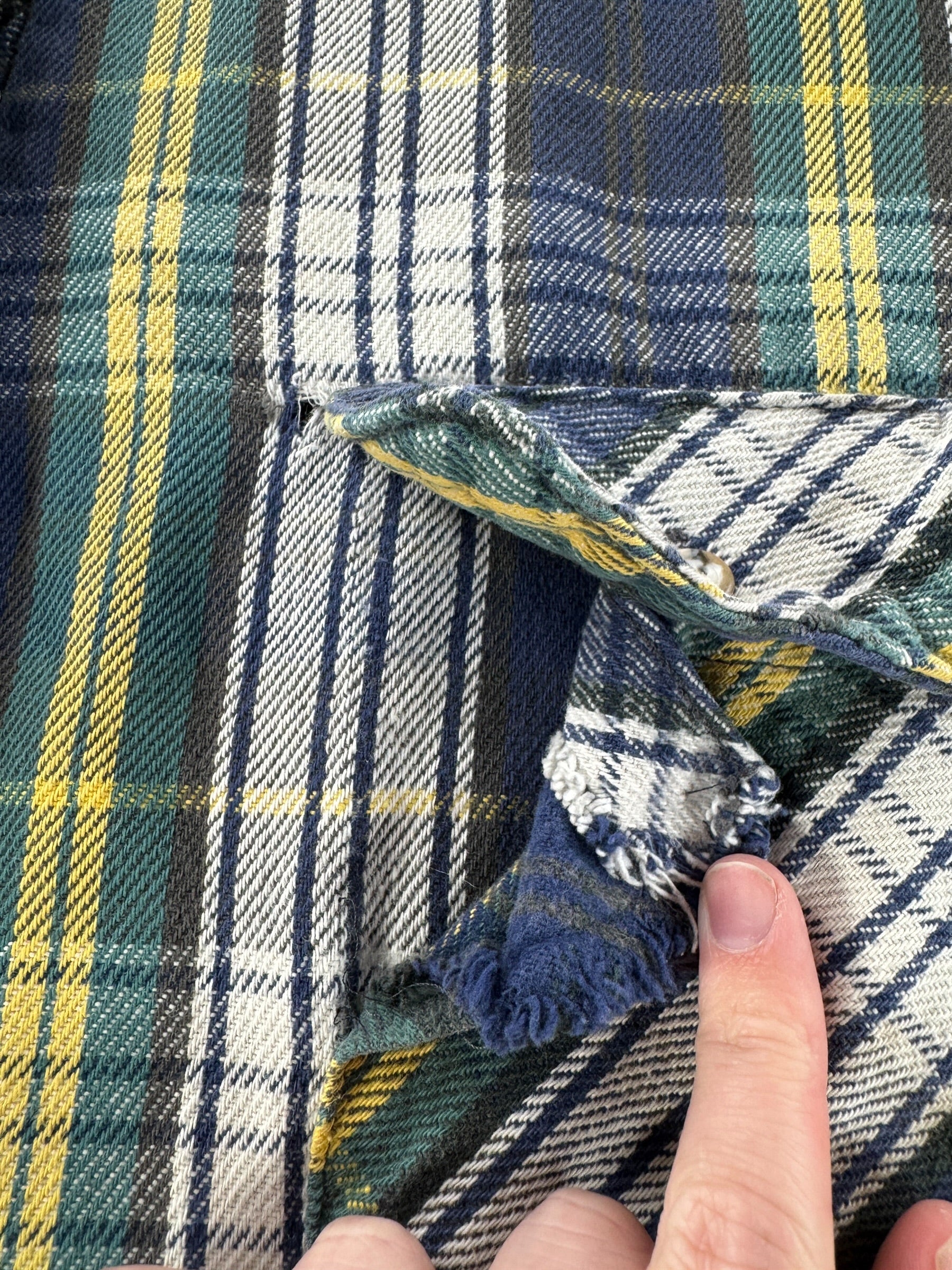 Worn Pocket on Vintage Thrashed McGregor Cotton Flannel SZ XL Tall