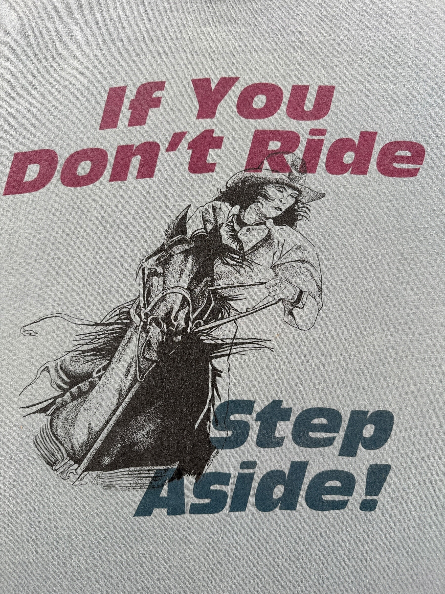 Graphic of Vintage If You Don't Ride Step Aside Tee SZ M