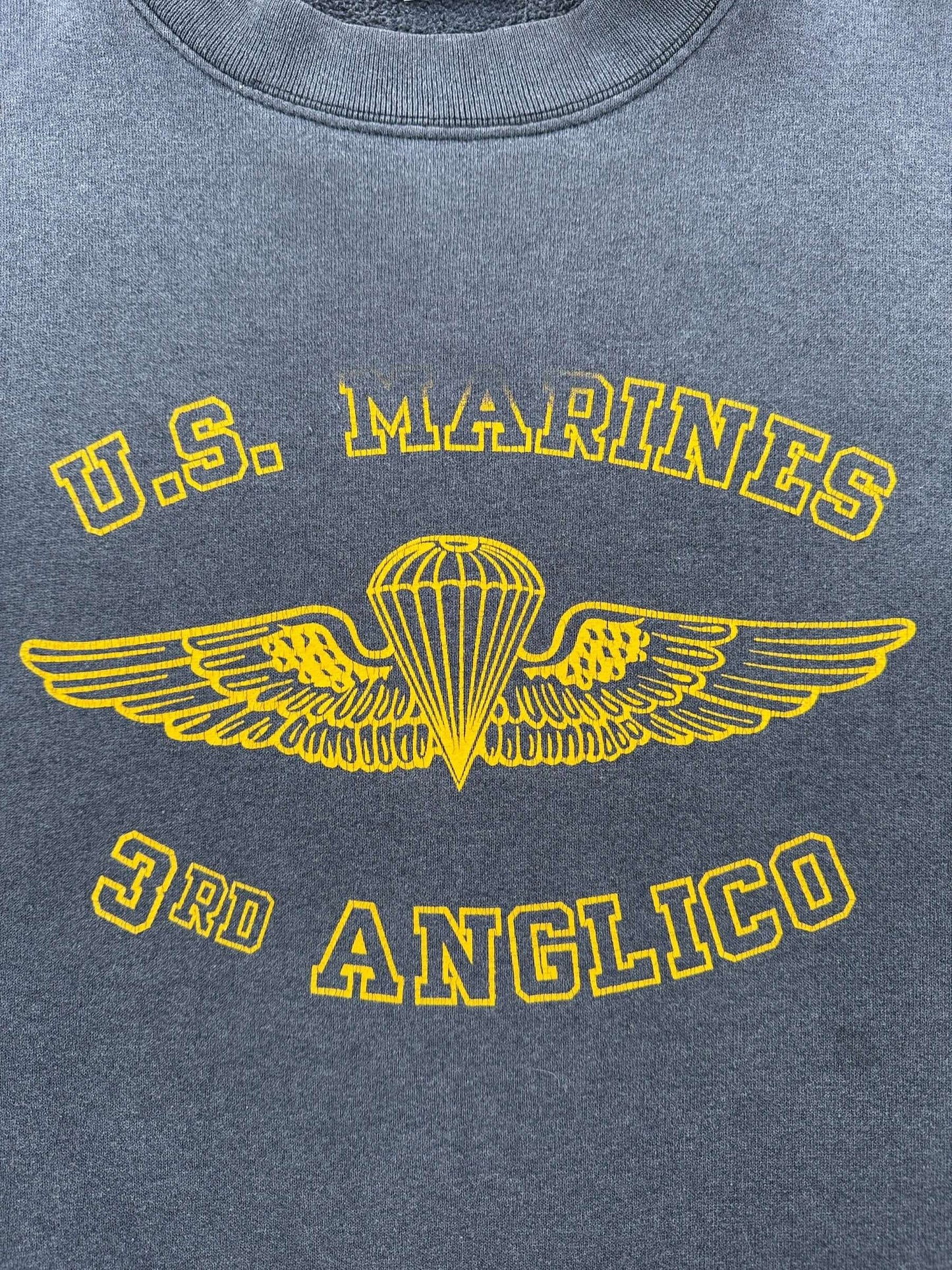 Graphic of Vintage Marines Chopper Crewneck SZ L (Fits M)