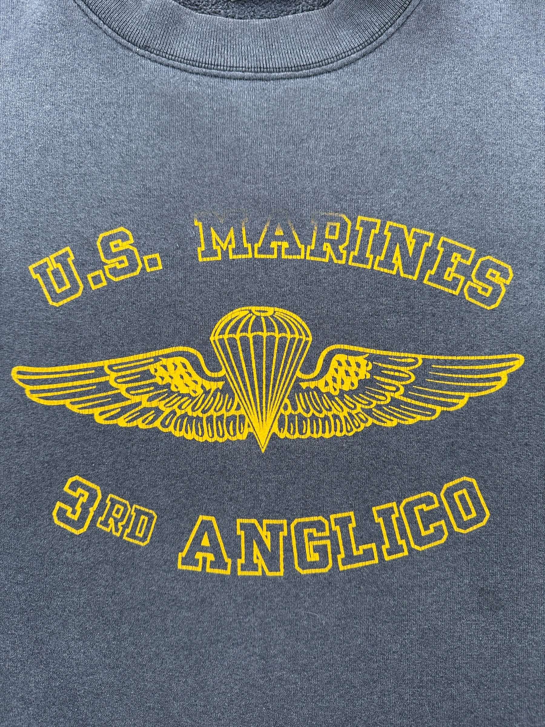 Graphic of Vintage Marines Chopper Crewneck SZ L (Fits M)