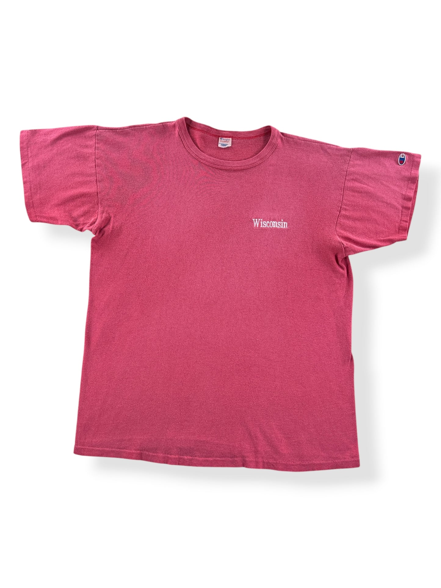 Front of Vintage Wisconsin Embroidered Champion Tee SZ XL