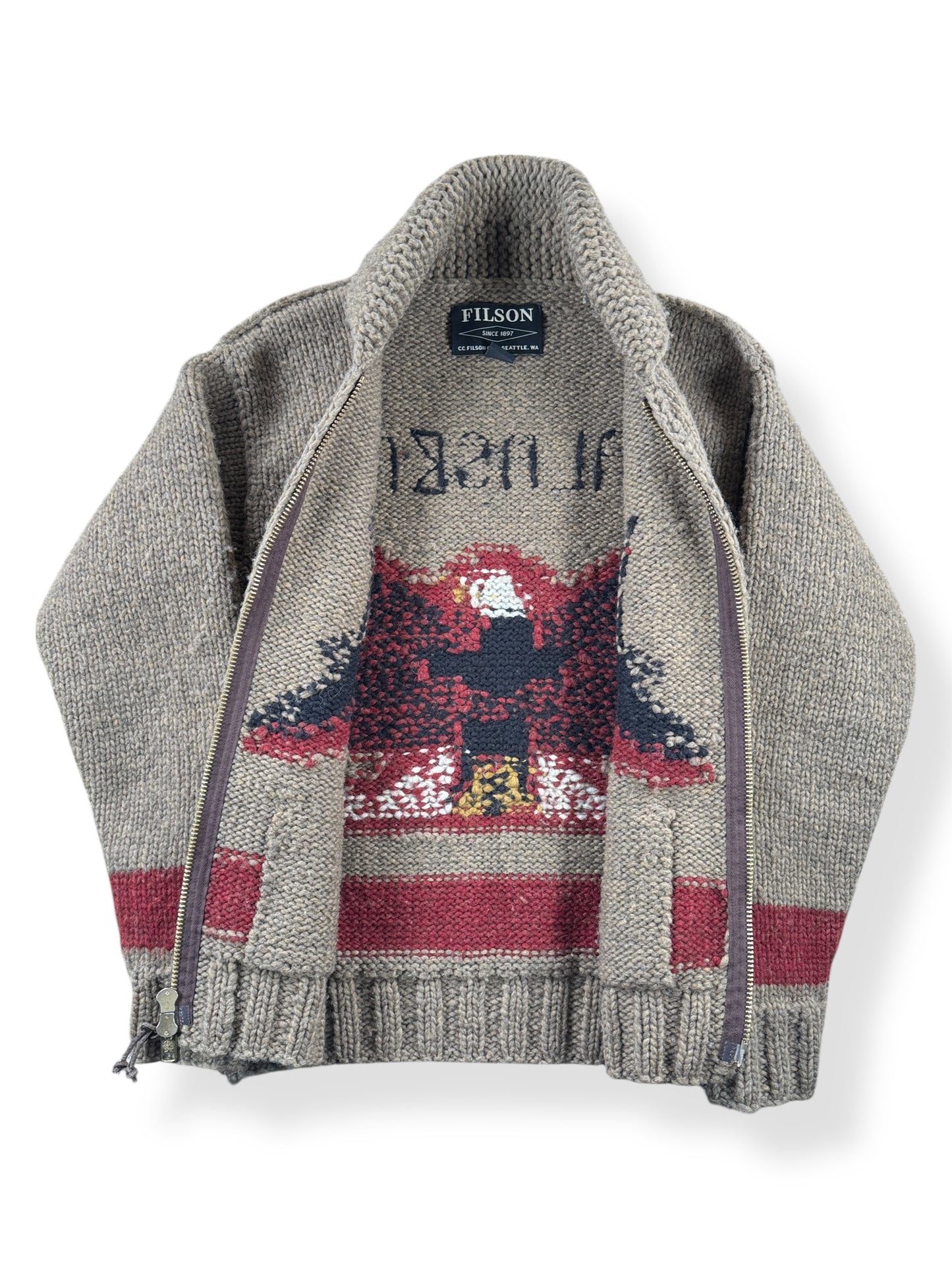 Inside of Filson Limited Edition Cowichan Style Sweater SZ S