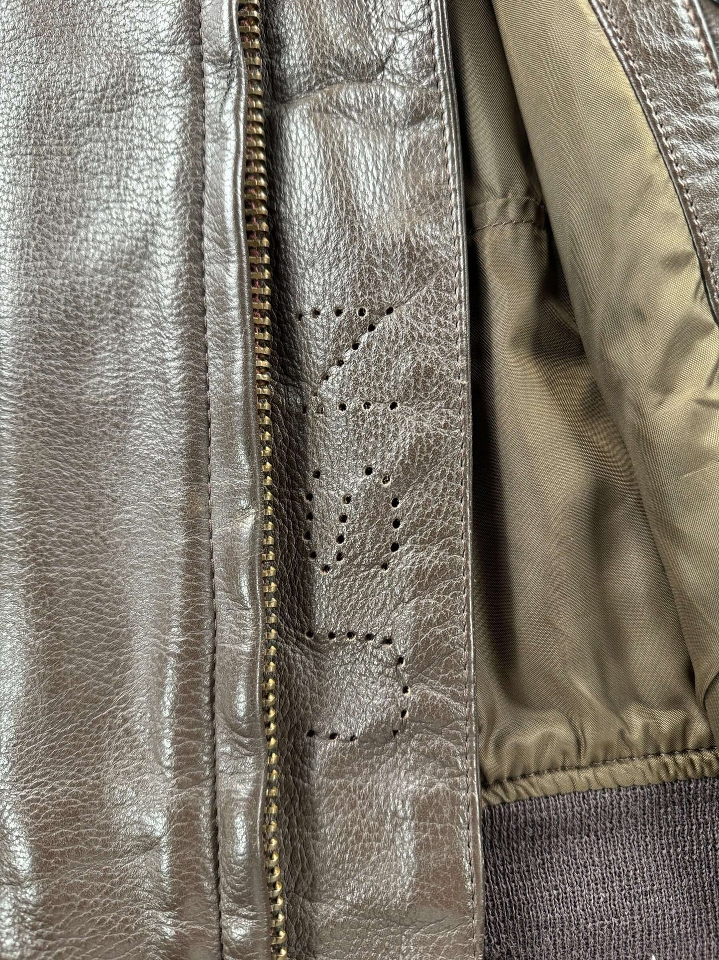 USN Stamp on Vintage 1976 USN G-1 Leather Jacket SZ 44