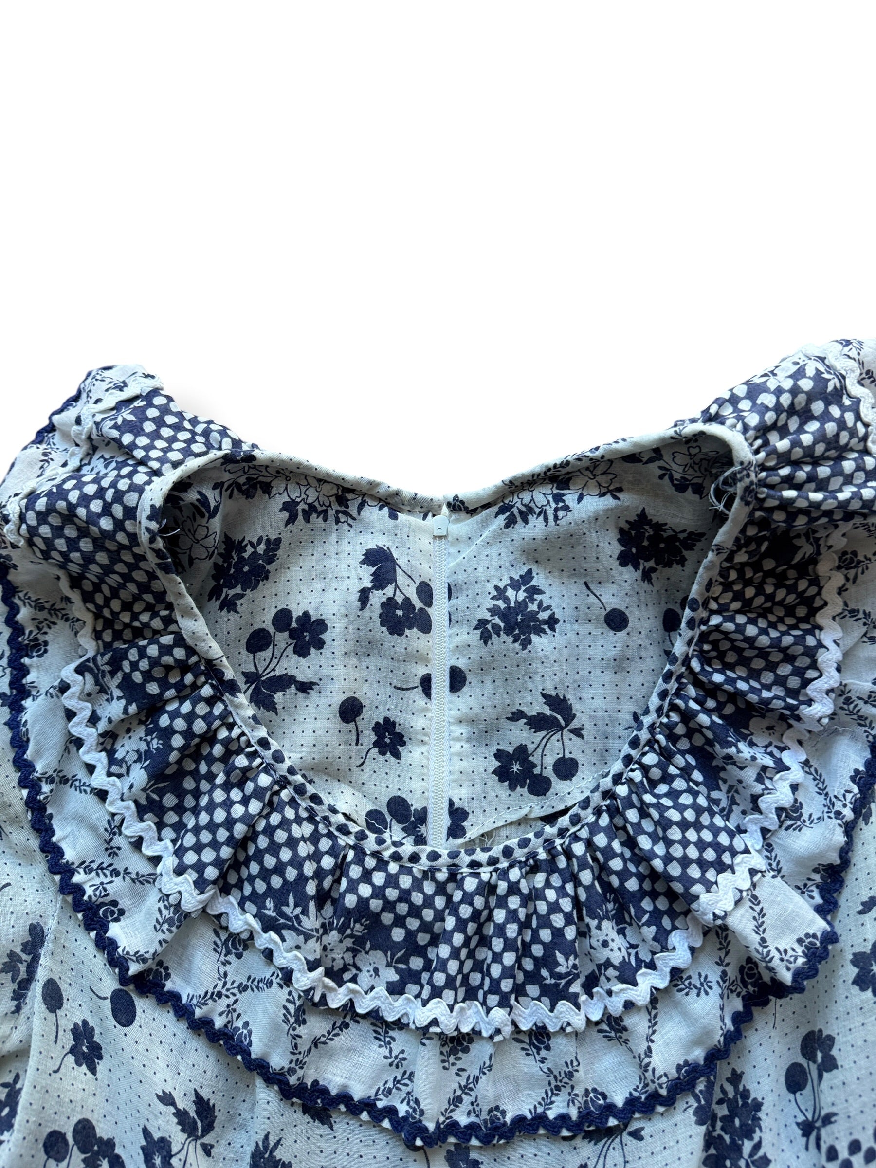 Collar on Vintage Navy Tiered Rick Rack Dress SZ S