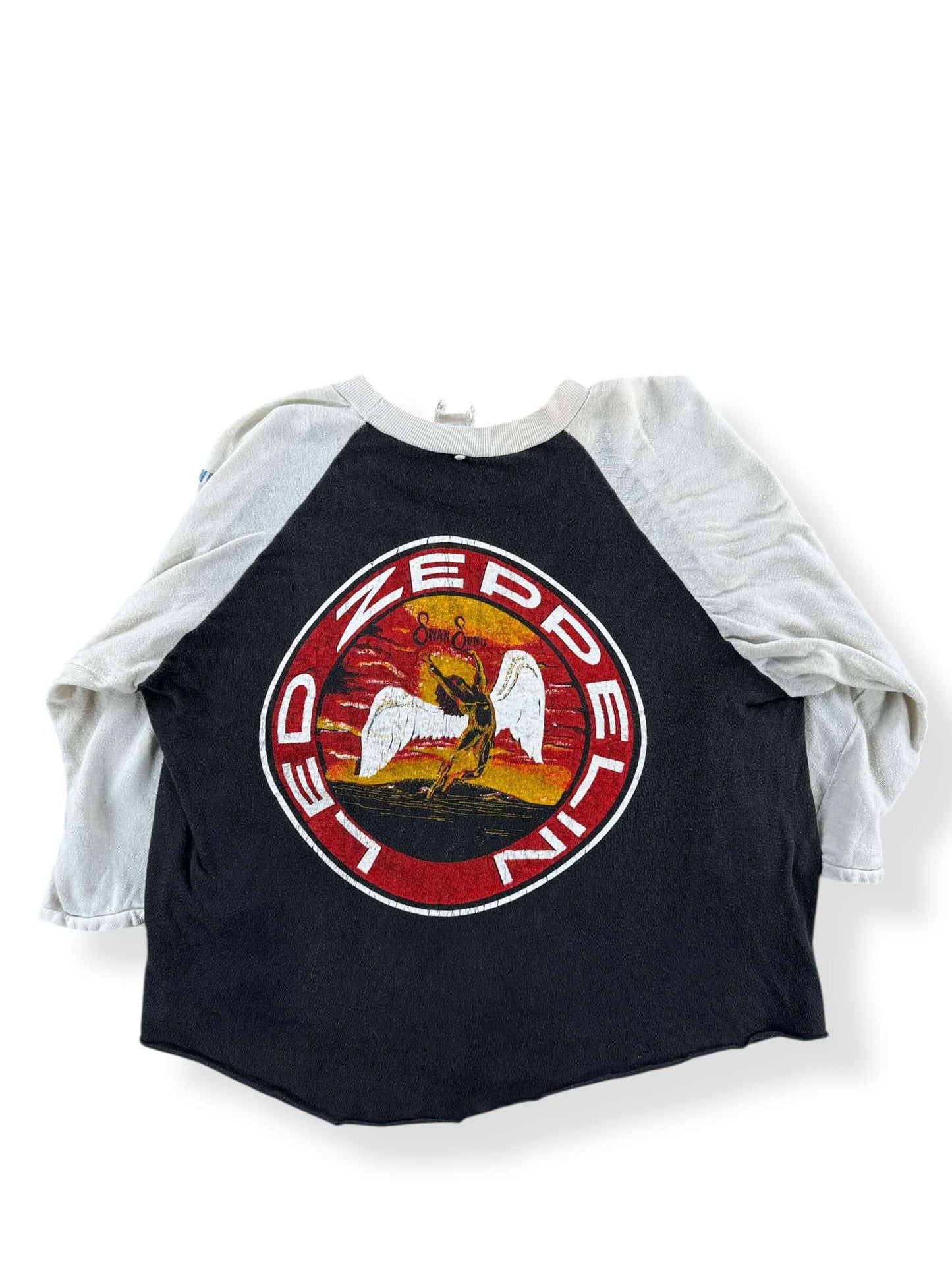 Back of Vintage Led Zeppelin Cropped Raglan Tee SZ M