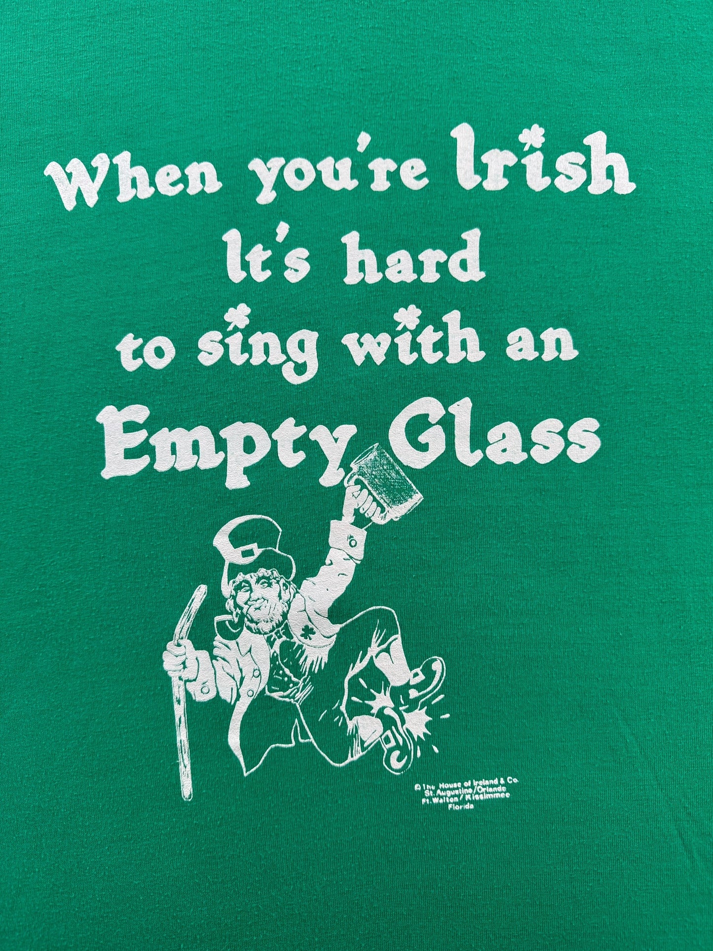 Graphic of Vintage 80s Irish Drinking Tee SZ XL (Fits L)