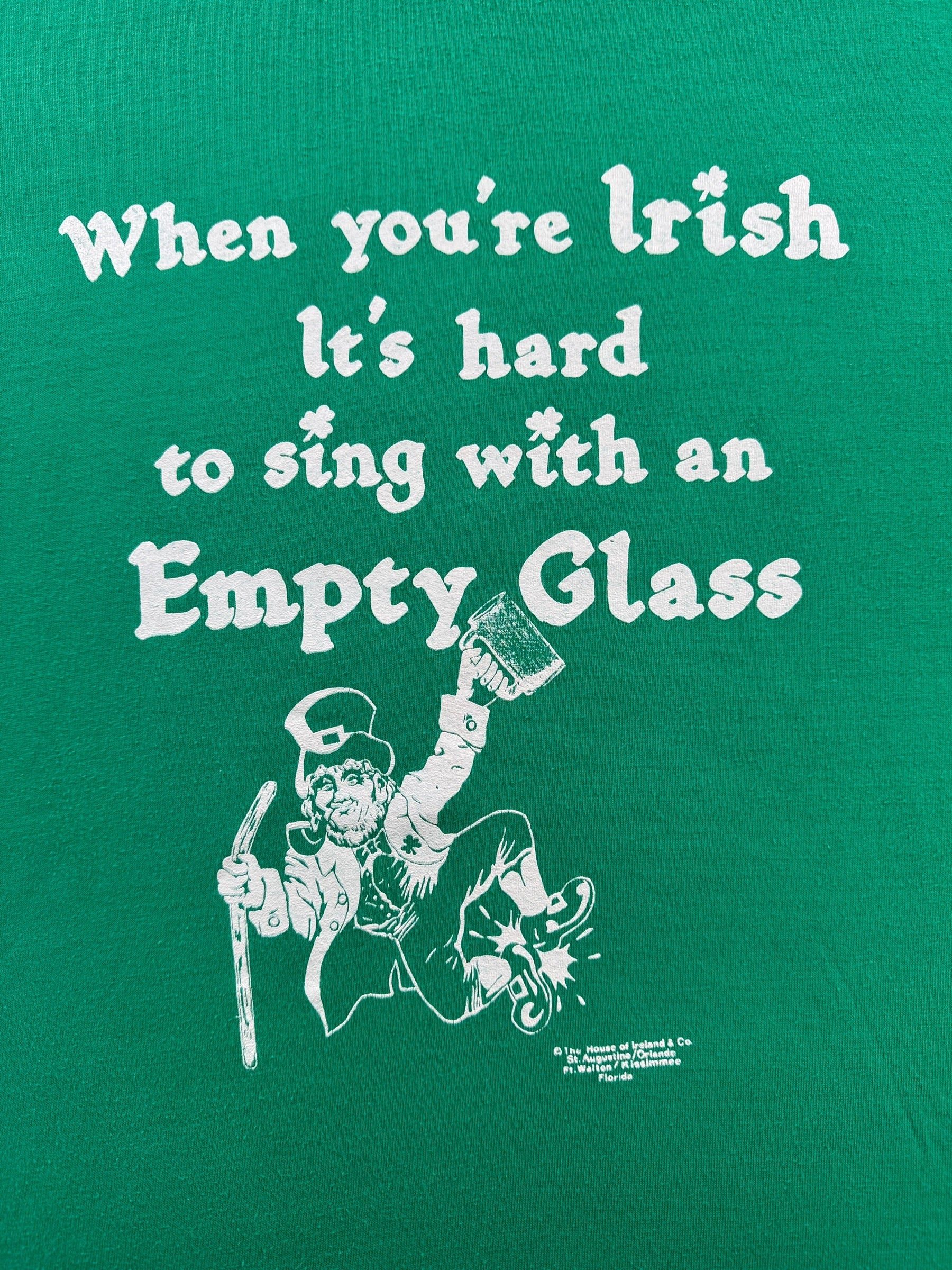 Graphic of Vintage 80s Irish Drinking Tee SZ XL (Fits L)