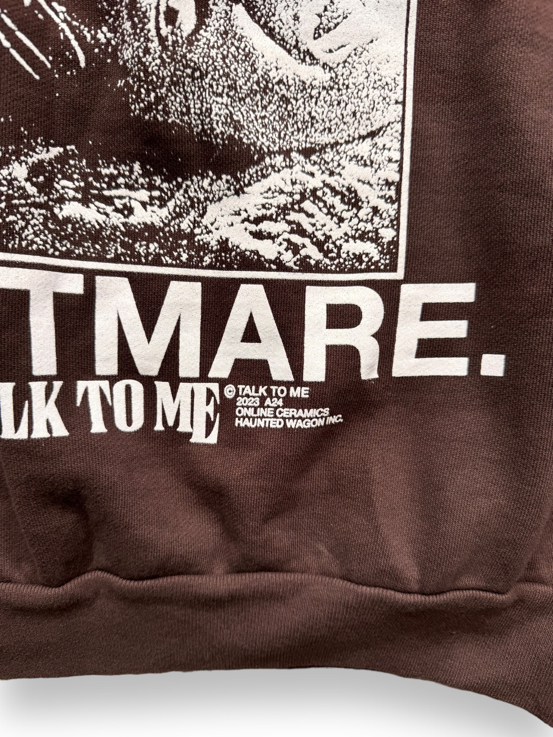 tag on Online Ceramics x A24 Talk to Me Movie Promo Crewneck SZ L