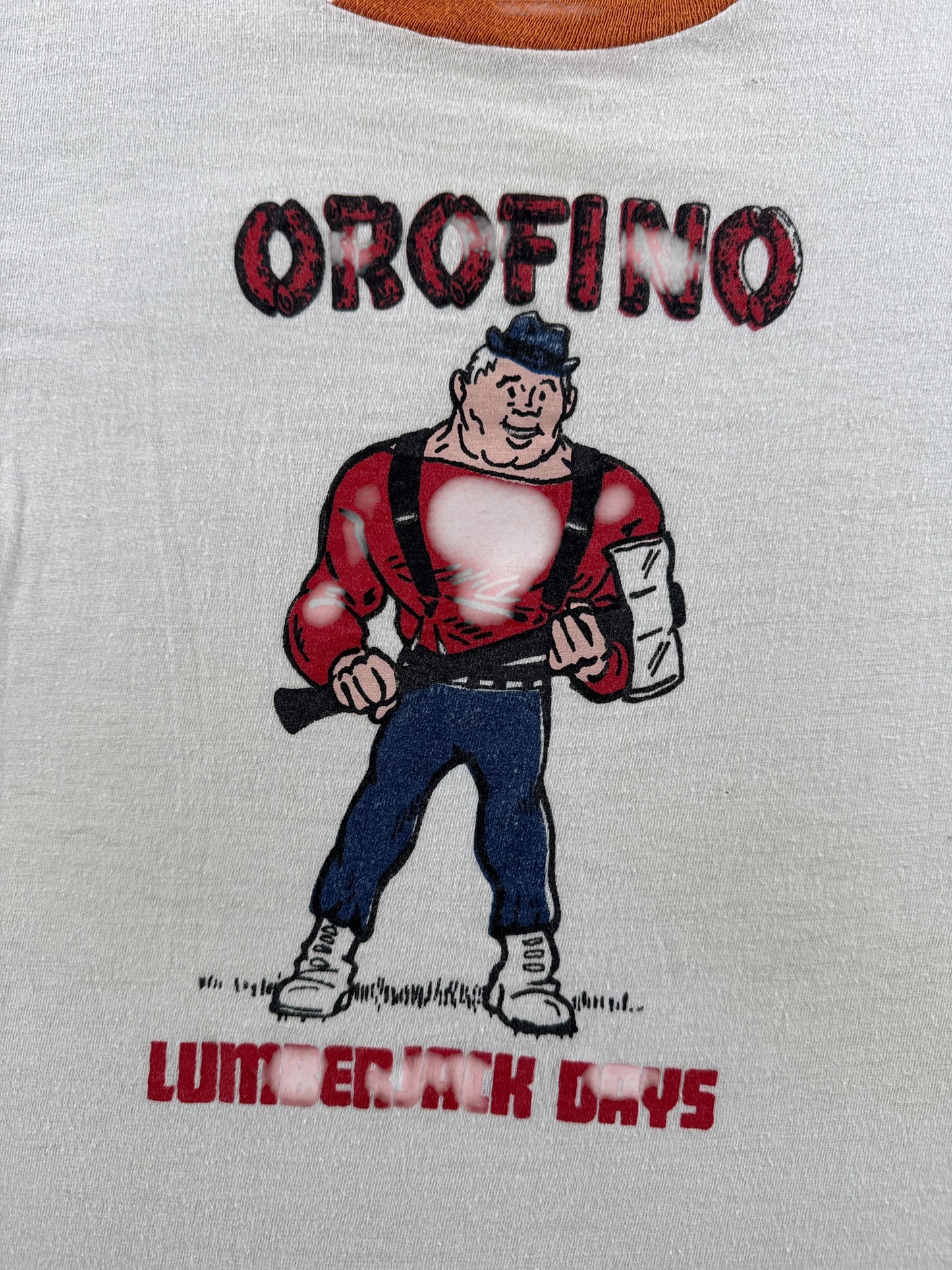 Graphic of Vintage Orofino Lumberjack Days Ringer Tee SZ XS