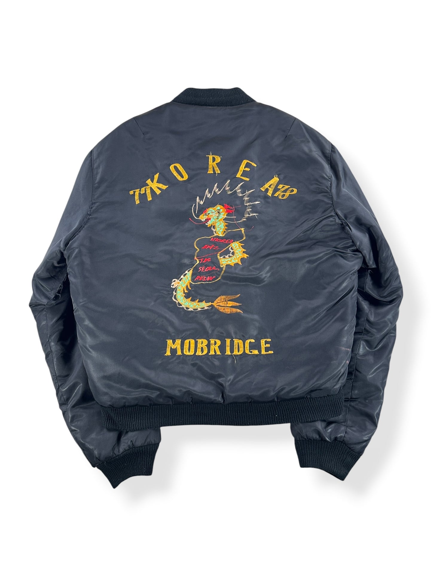 Back of Vintage '78 Korea 'Troy' Souvenir Jacket SZ L - AS IS