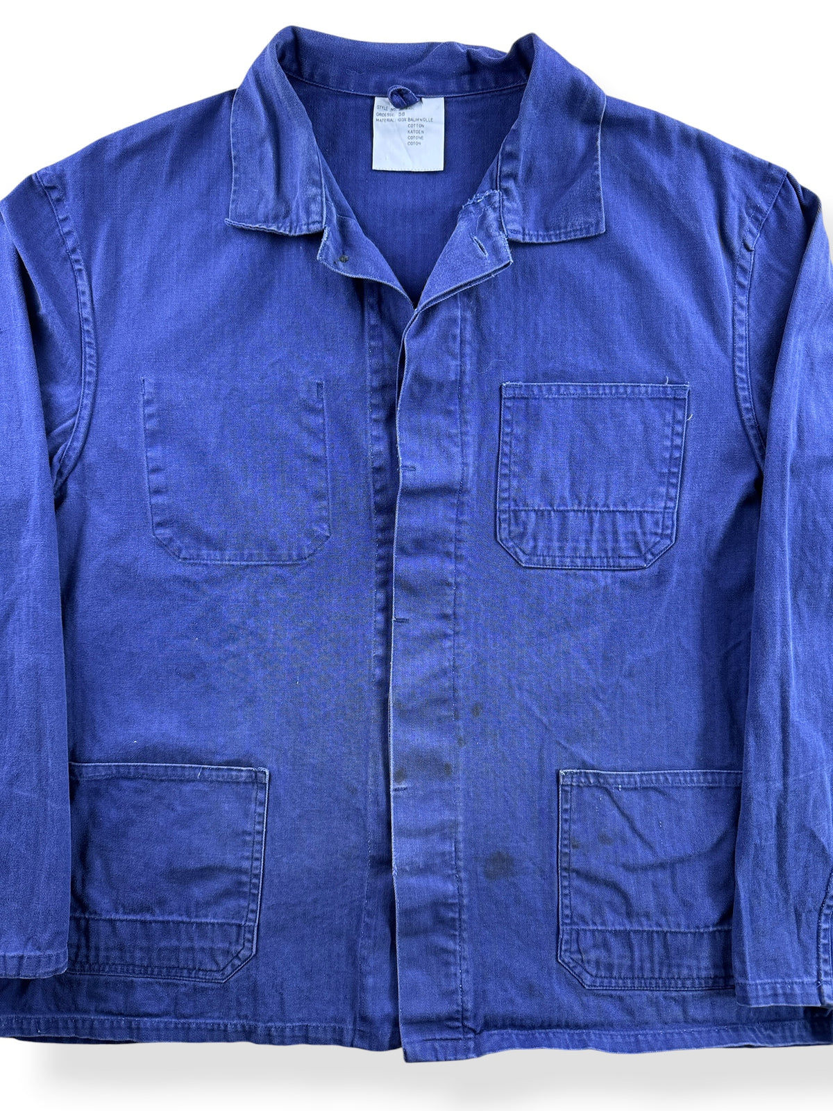 Close-up of Vintage HBT French Chore Coat SZ XL