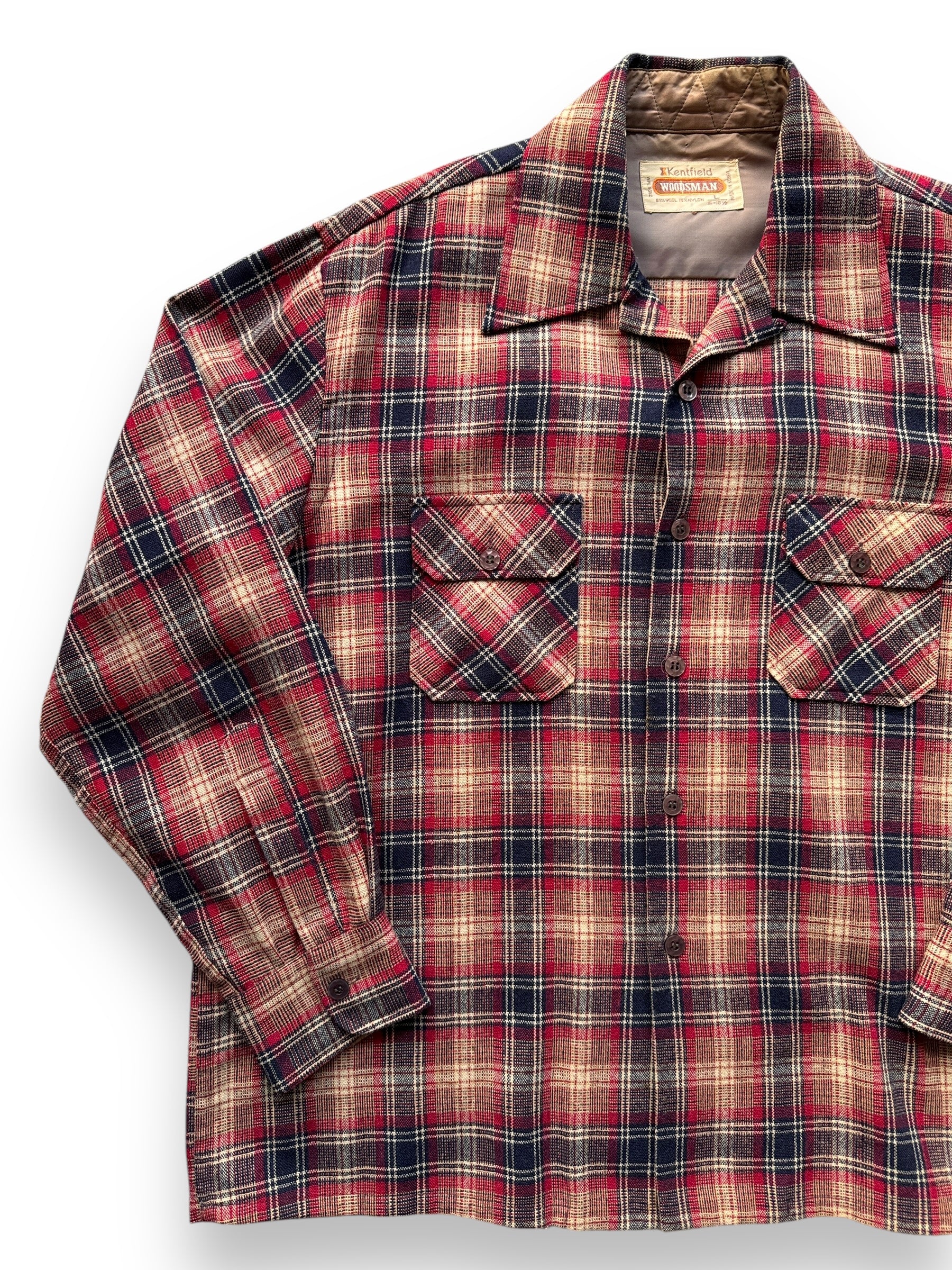 front right of Vintage Kentfield Wool Blend Flannel SZ L