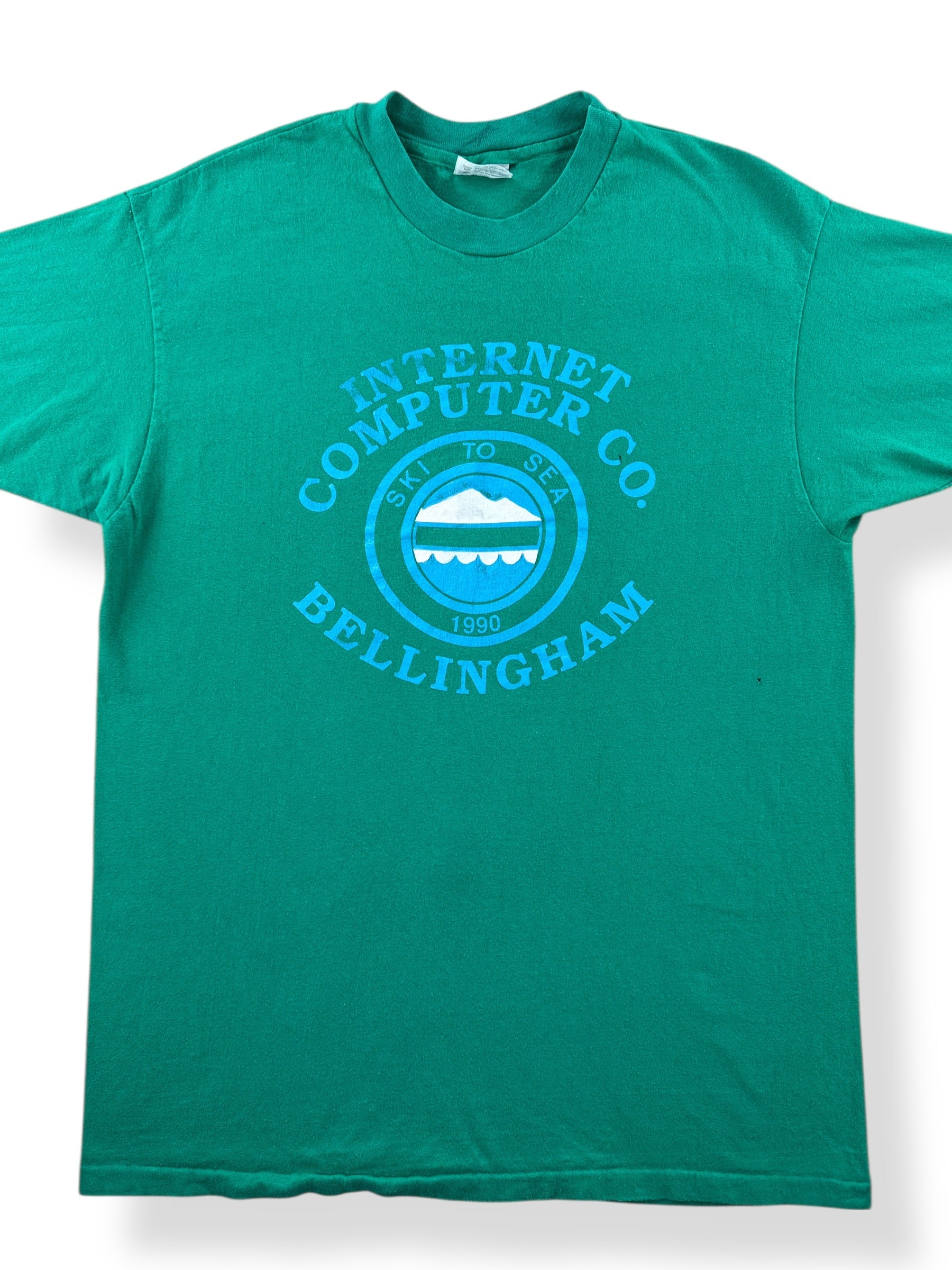 Front Close Up of Vintage Internet Computer Company Bellingham Tee SZ XL (Fits L)