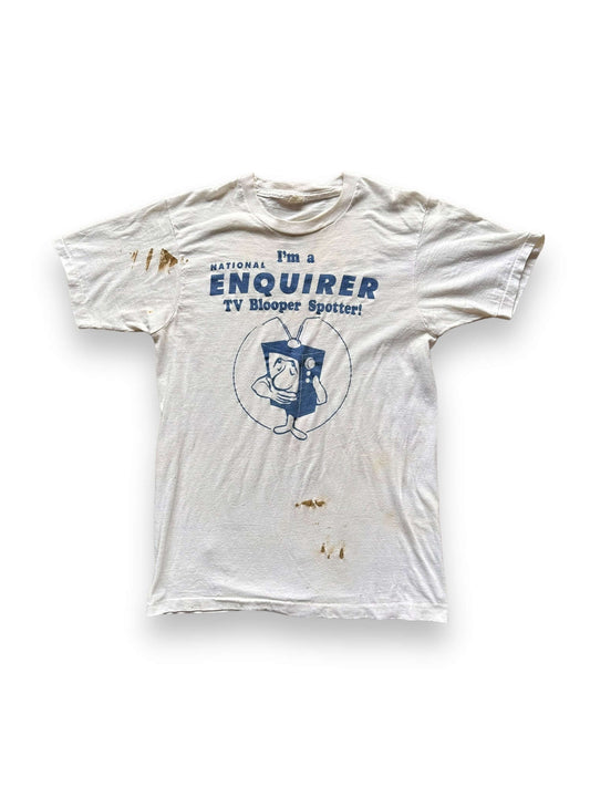 front of Vintage Paint Splattered National Inquirer Tee SZ M