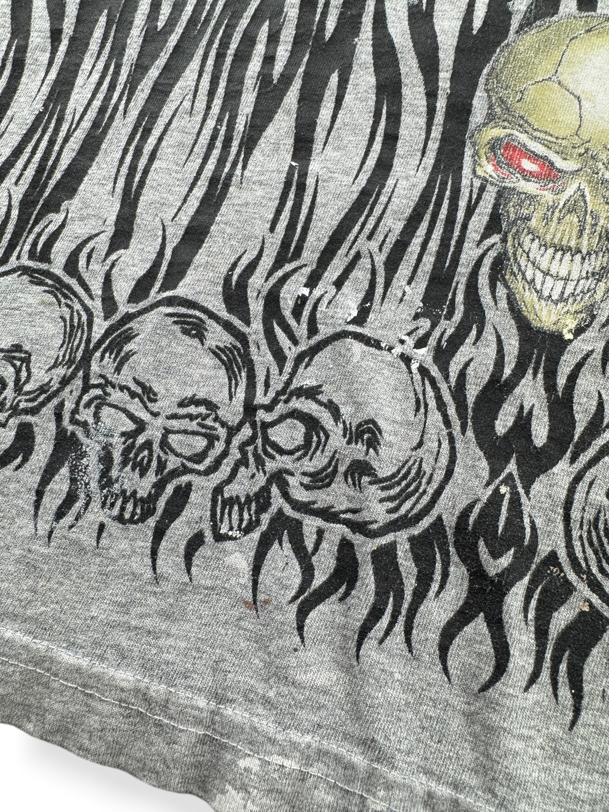 Paint on front of Vintage JNCO Skull Tee SZ L