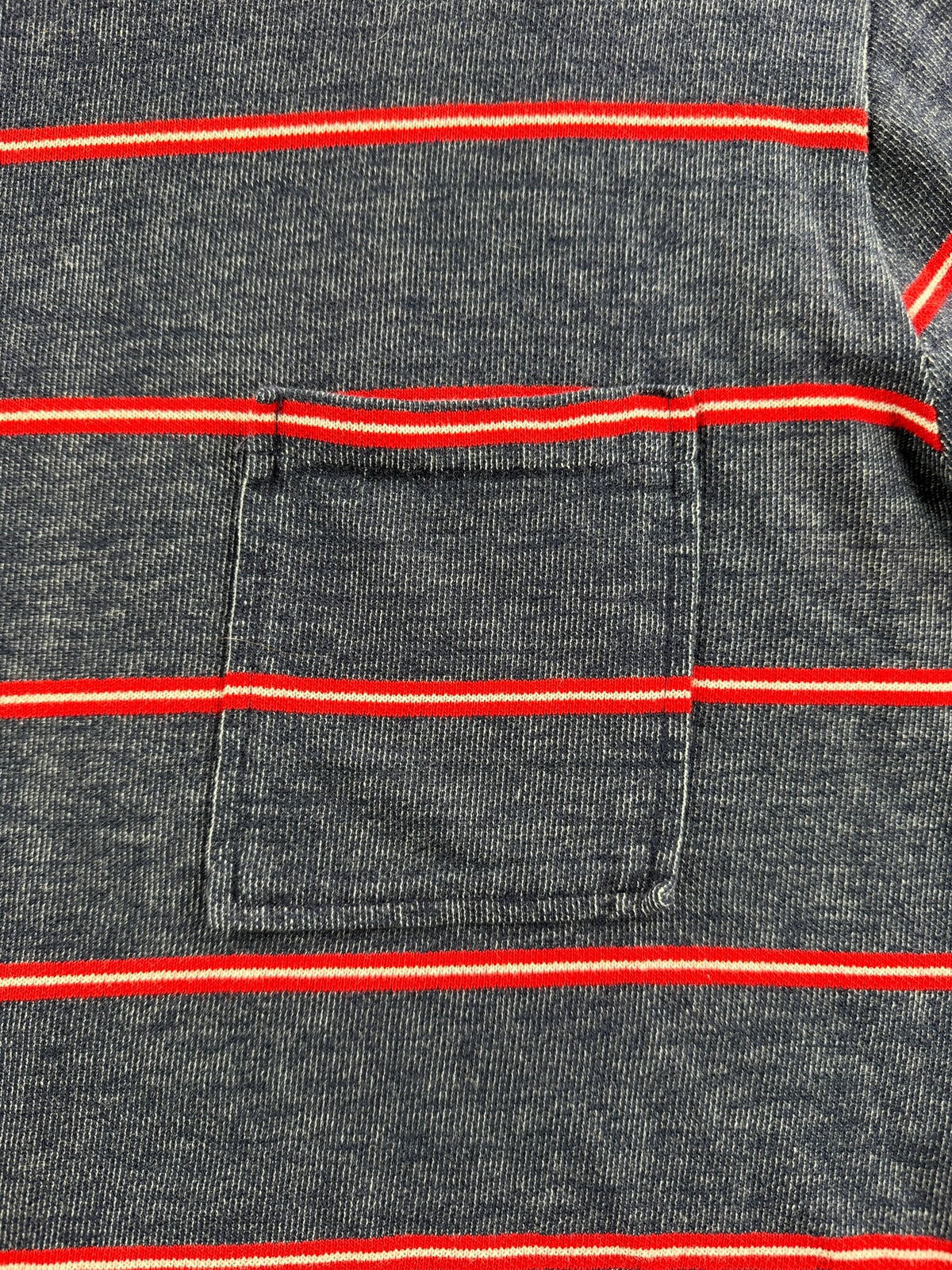 Pocket on front of Vintage 50s Striped Pocket Tee SZ M