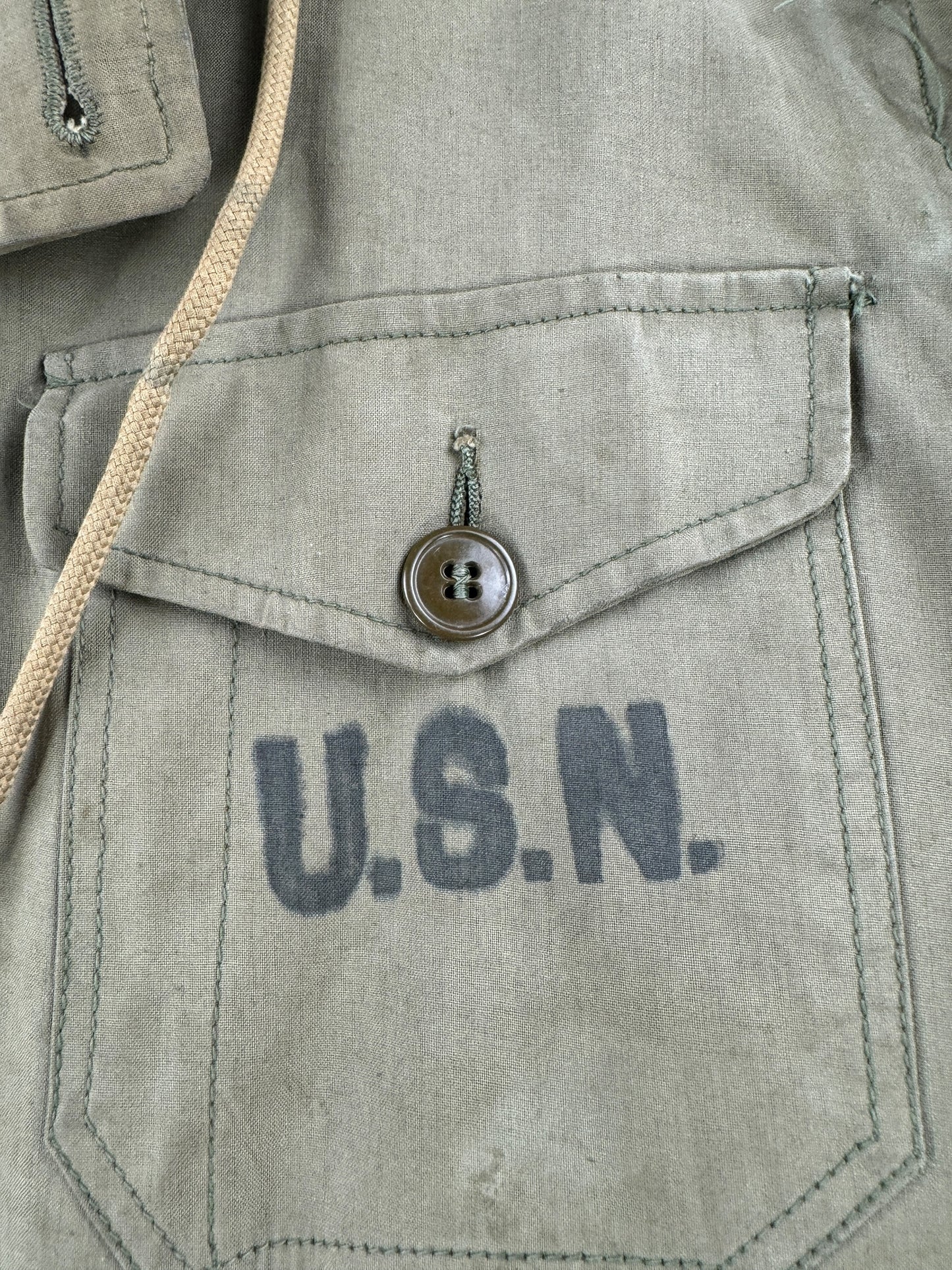 Stencil on Vintage 1943 N-1 Winter Parka Coat SZ 46