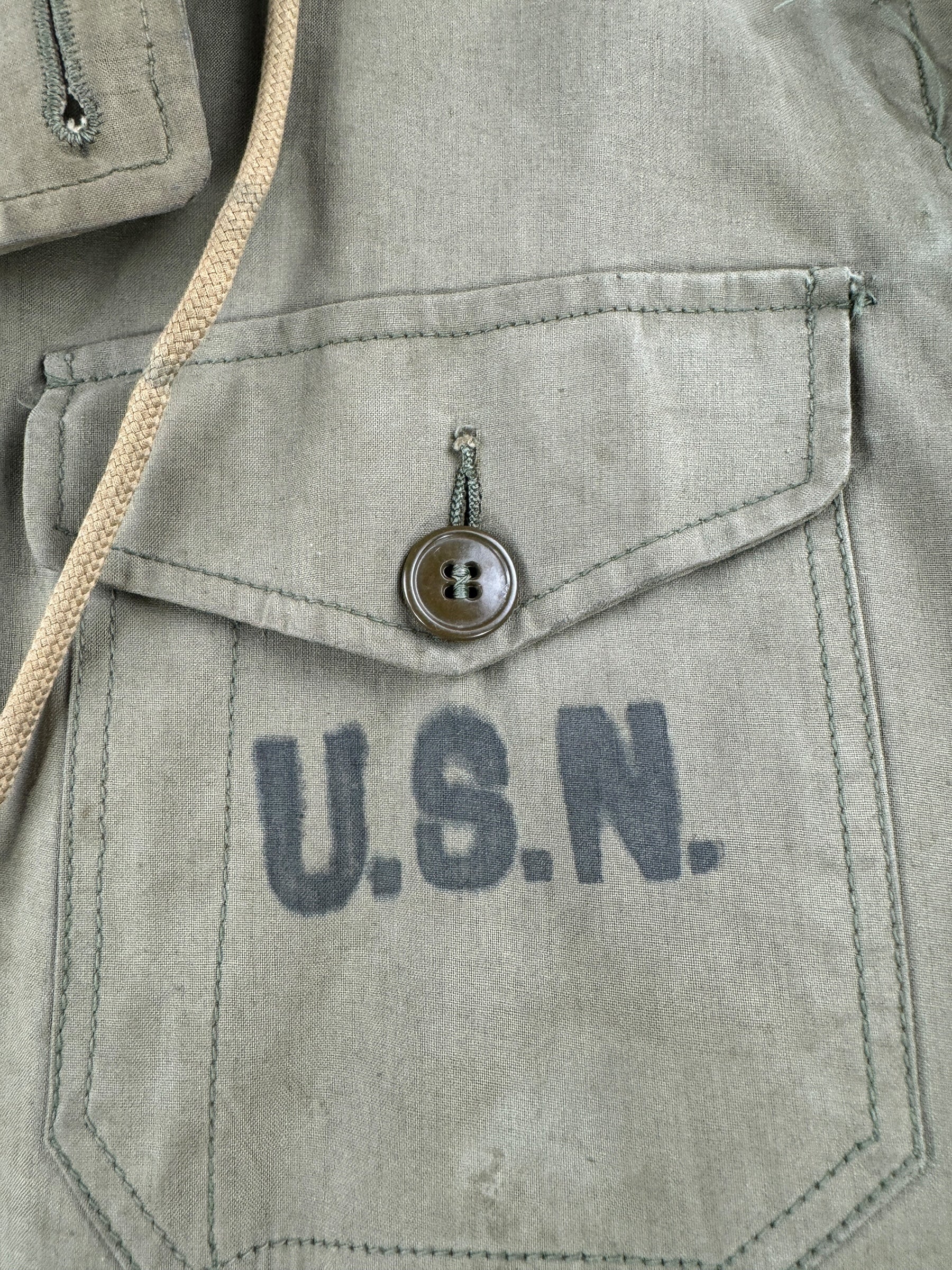 Stencil on Vintage 1943 N-1 Winter Parka Coat SZ 46