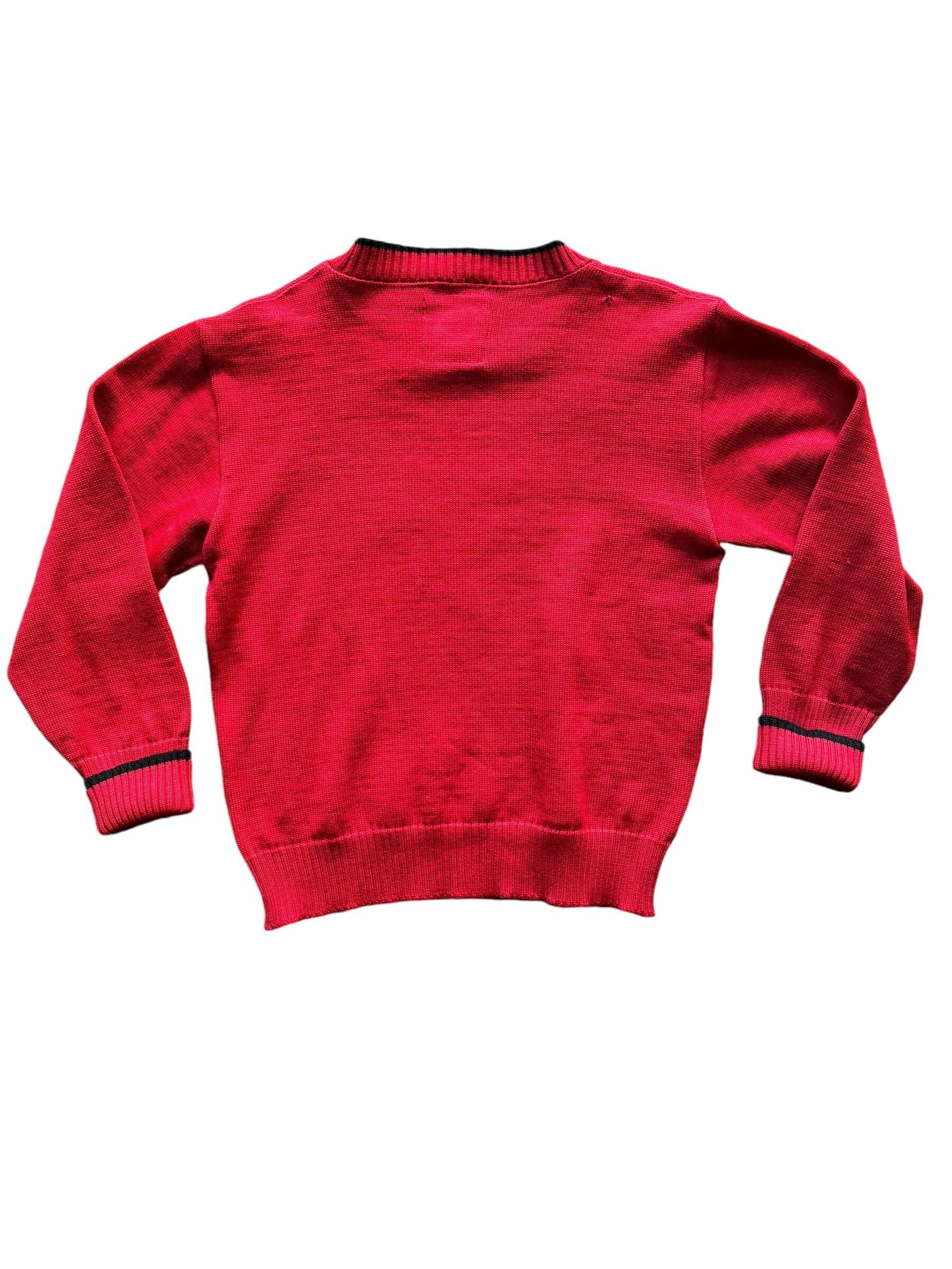 Back flat view of 1960s Red Wool Whiting Sweater M